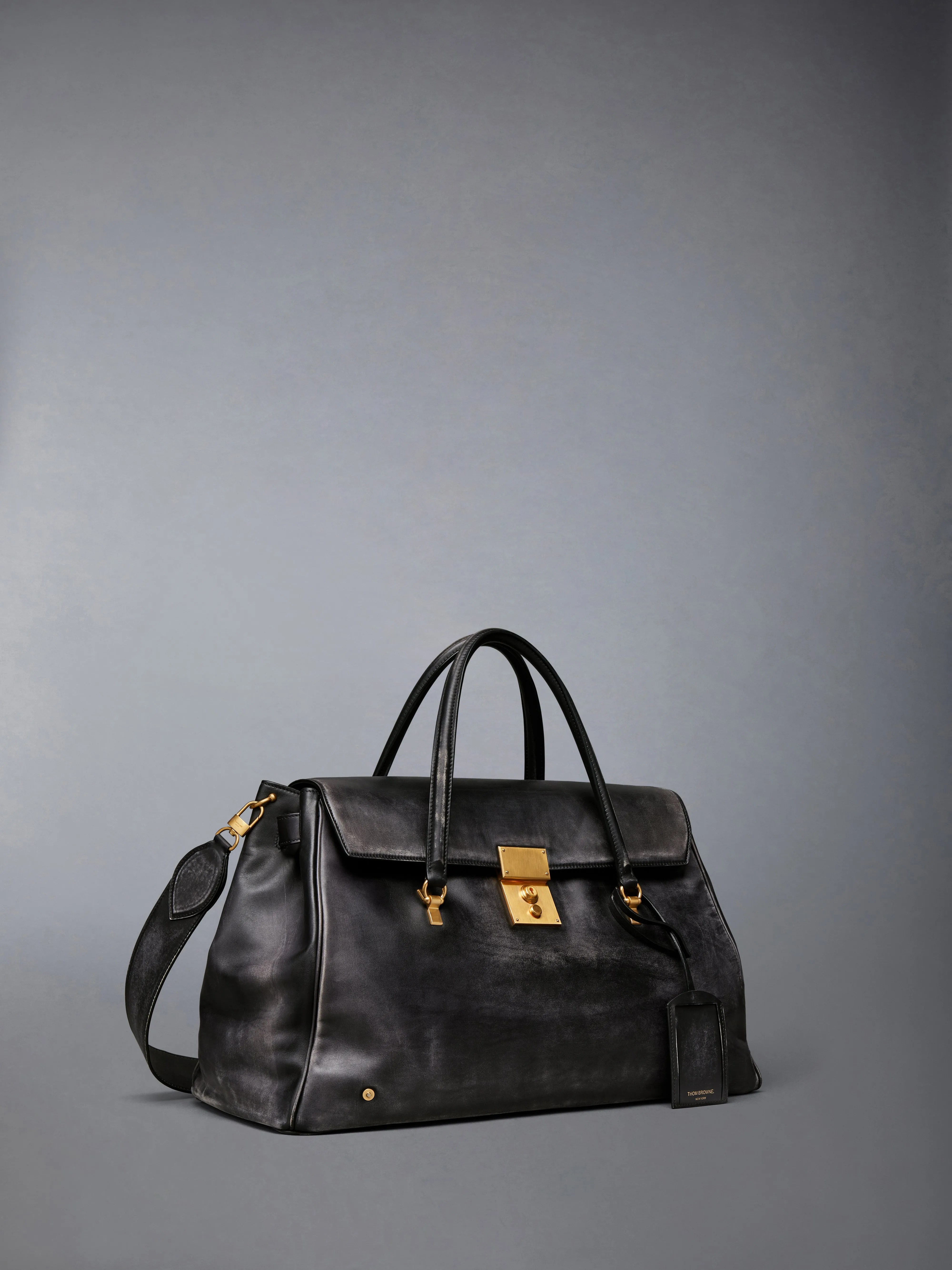 BOLTON WEEKENDER BAG IN DISTRESSED LEATHER sold by Thom Browne product image thumbnail 2