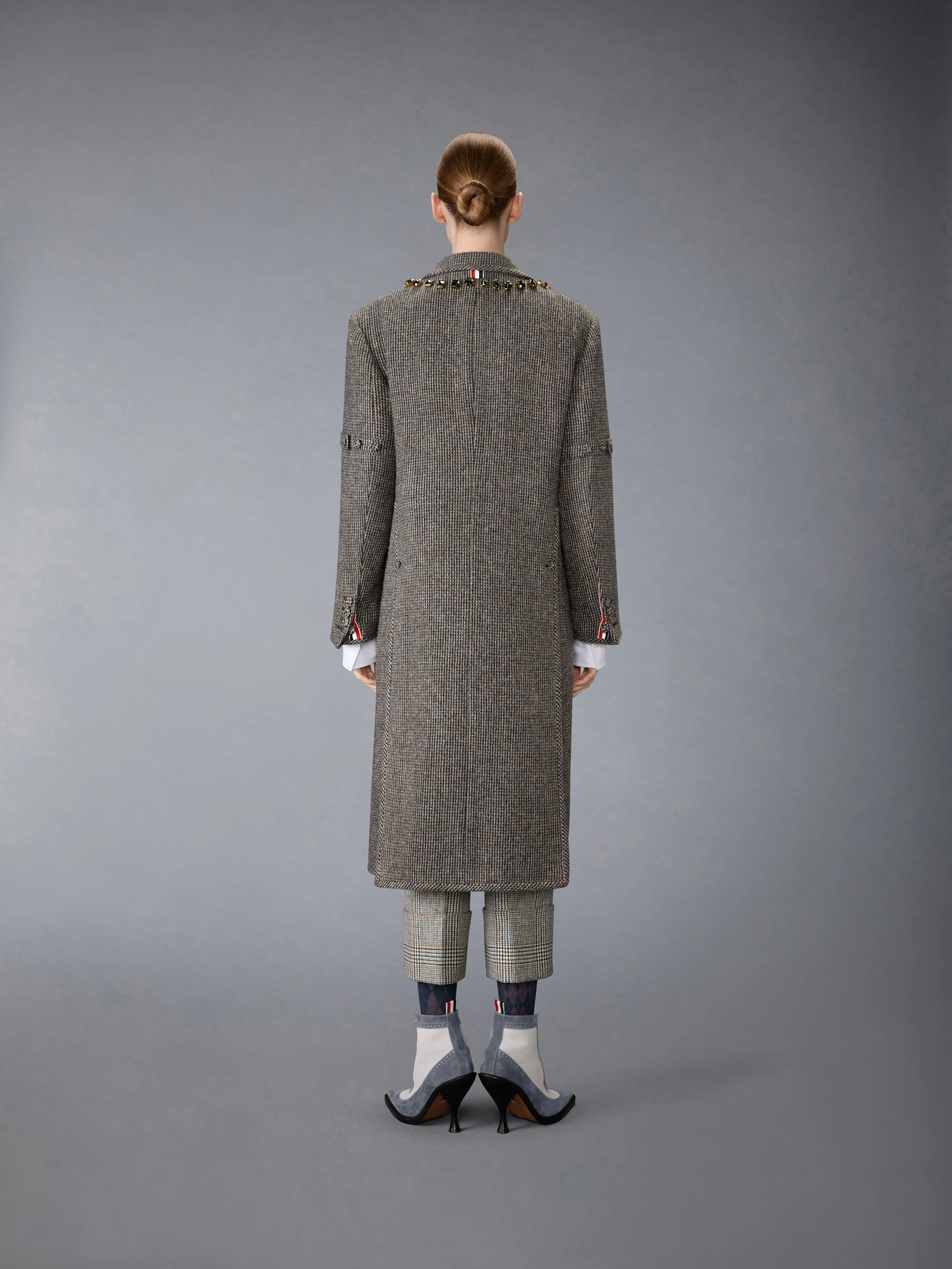 MICRO CHECK CHESTERFIELD TROMPE L'OEIL COATWITH SWAROVKI CRYSTAL sold by Thom Browne product image thumbnail 3