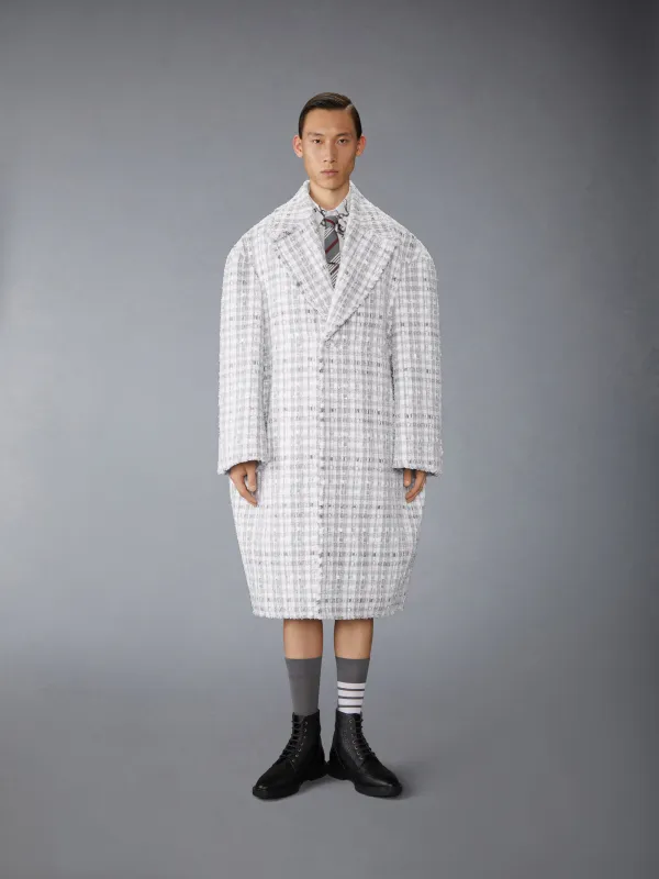GINGHAM RIBBON TWEED COCOON COAT made by Thom Browne