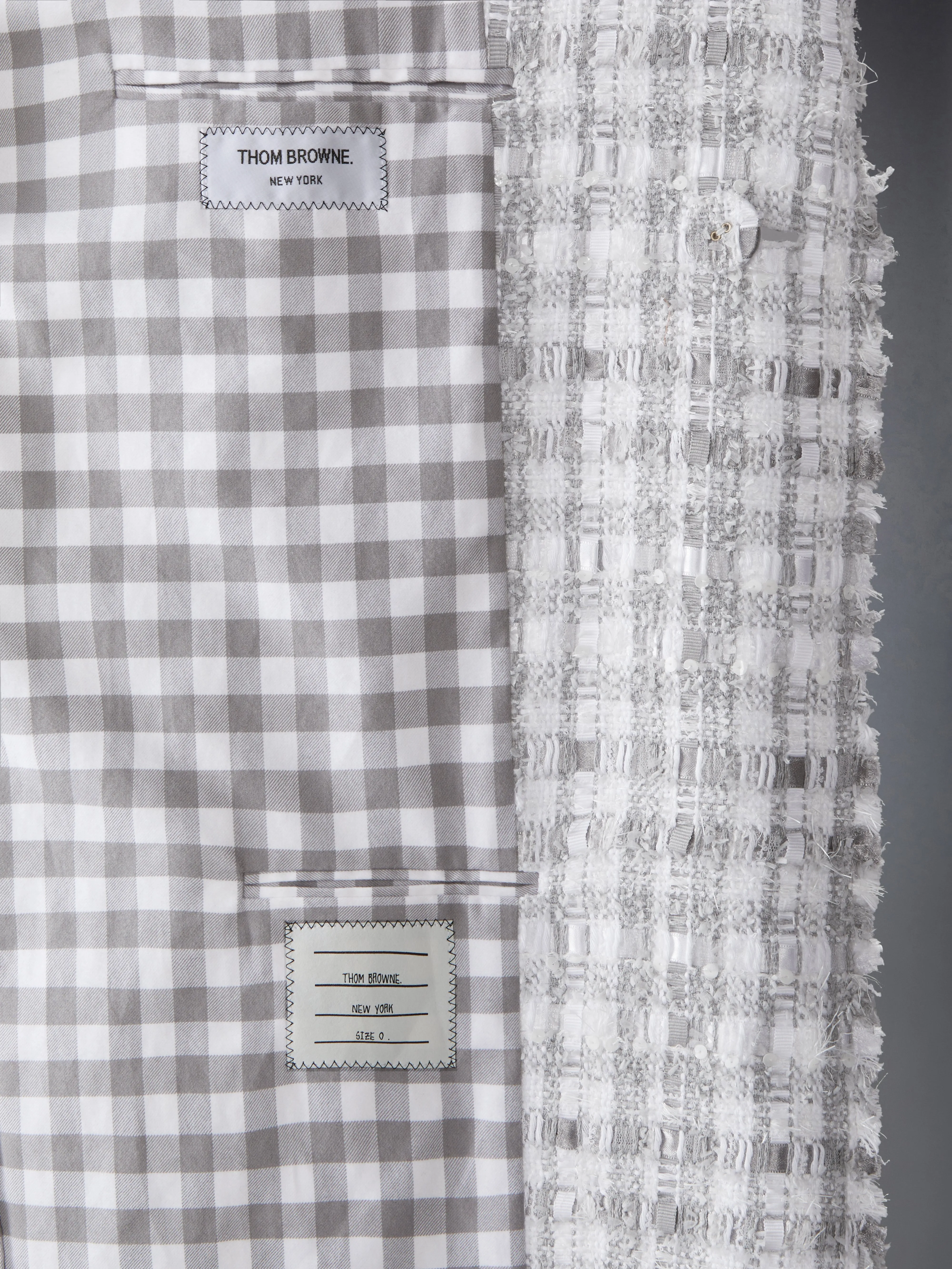 GINGHAM RIBBON TWEED COCOON COAT sold by Thom Browne product image thumbnail 5