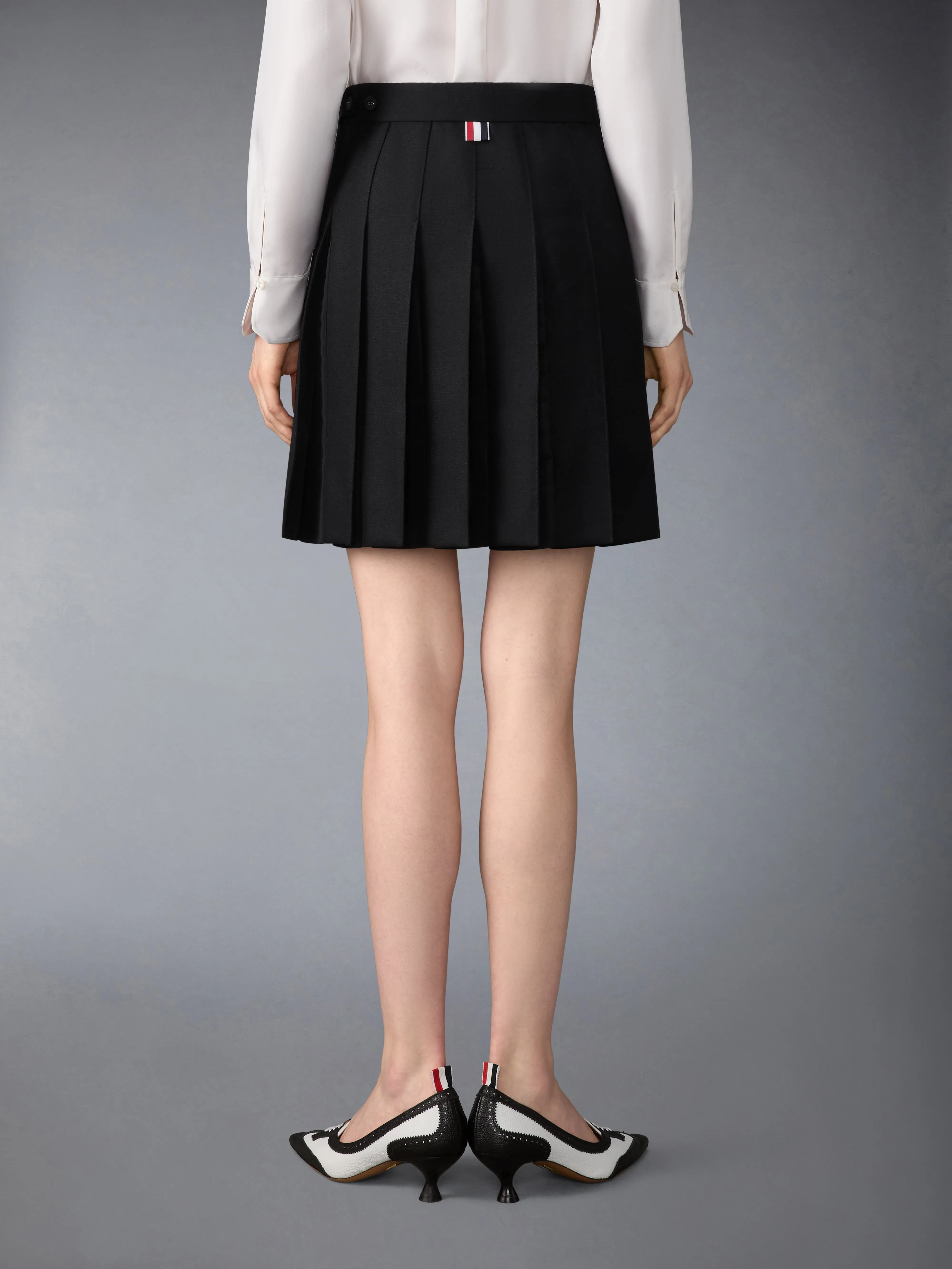 3-PLY WOOL MOHAIR PLEATED MINI SKIRT sold by Thom Browne product image thumbnail 2