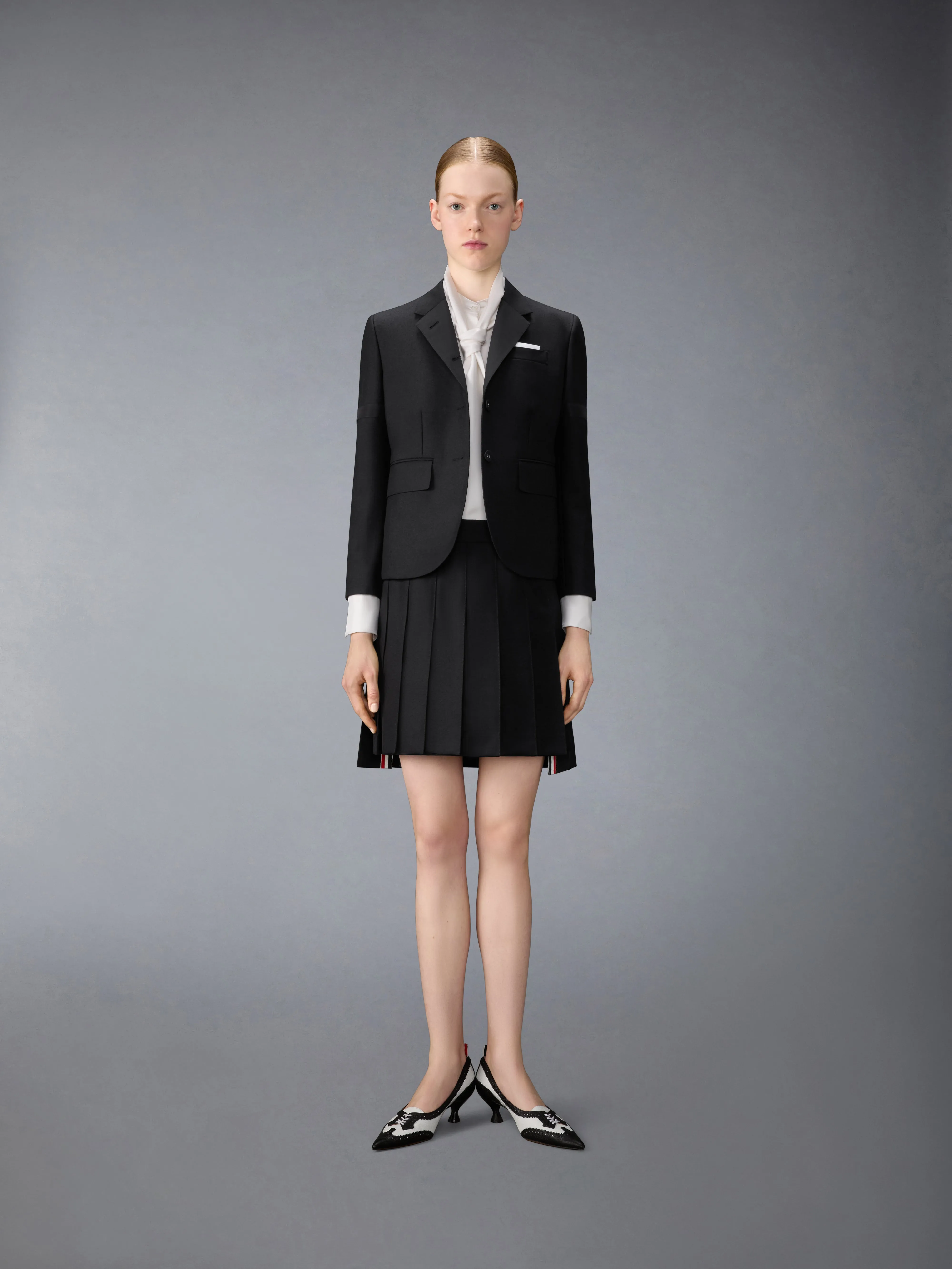 3-PLY WOOL MOHAIR PLEATED MINI SKIRT sold by Thom Browne product image thumbnail 4