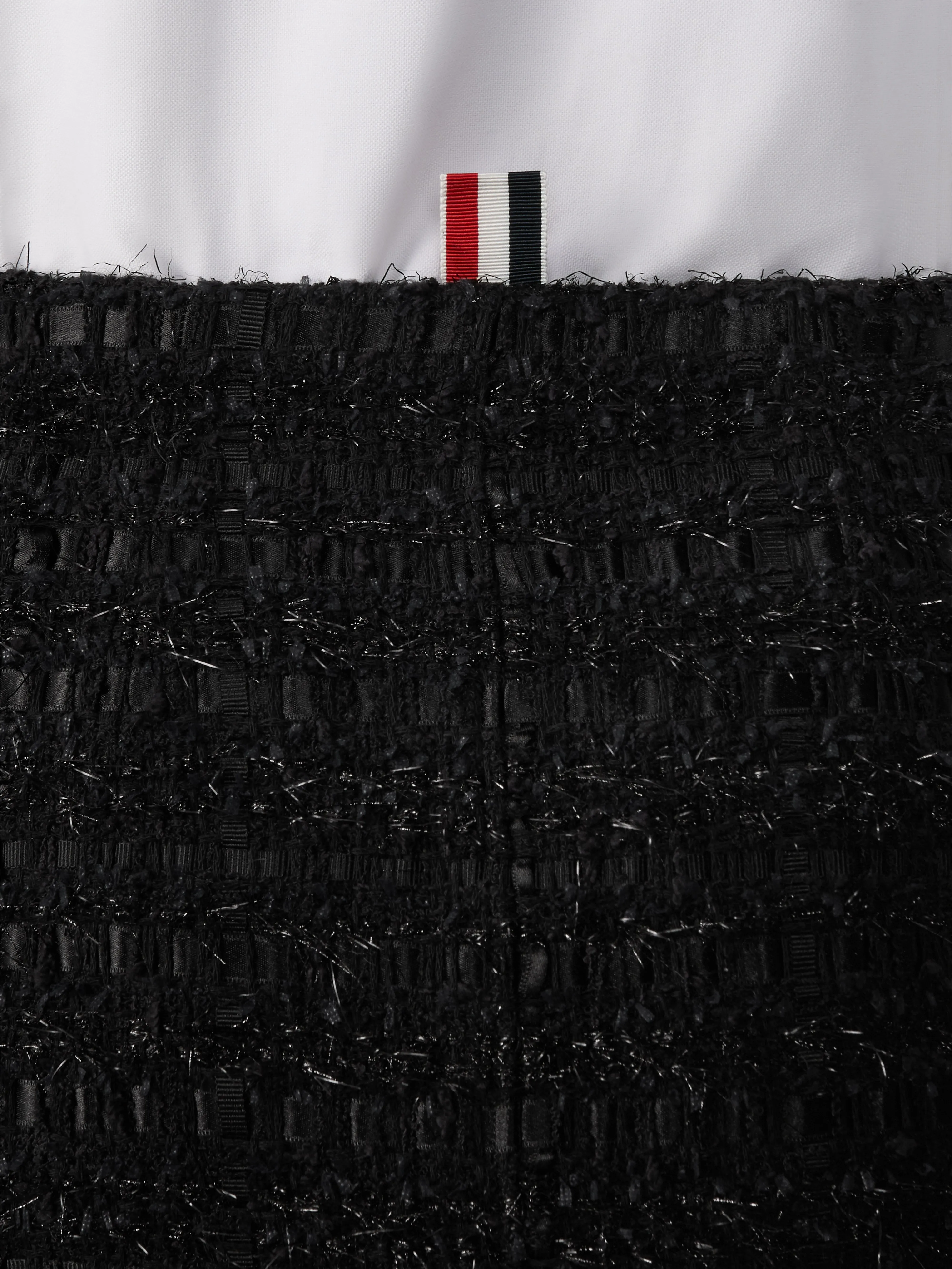 SATIN RIBBON TWEED FRAYED HOBBLE SKIRT sold by Thom Browne product image thumbnail 5