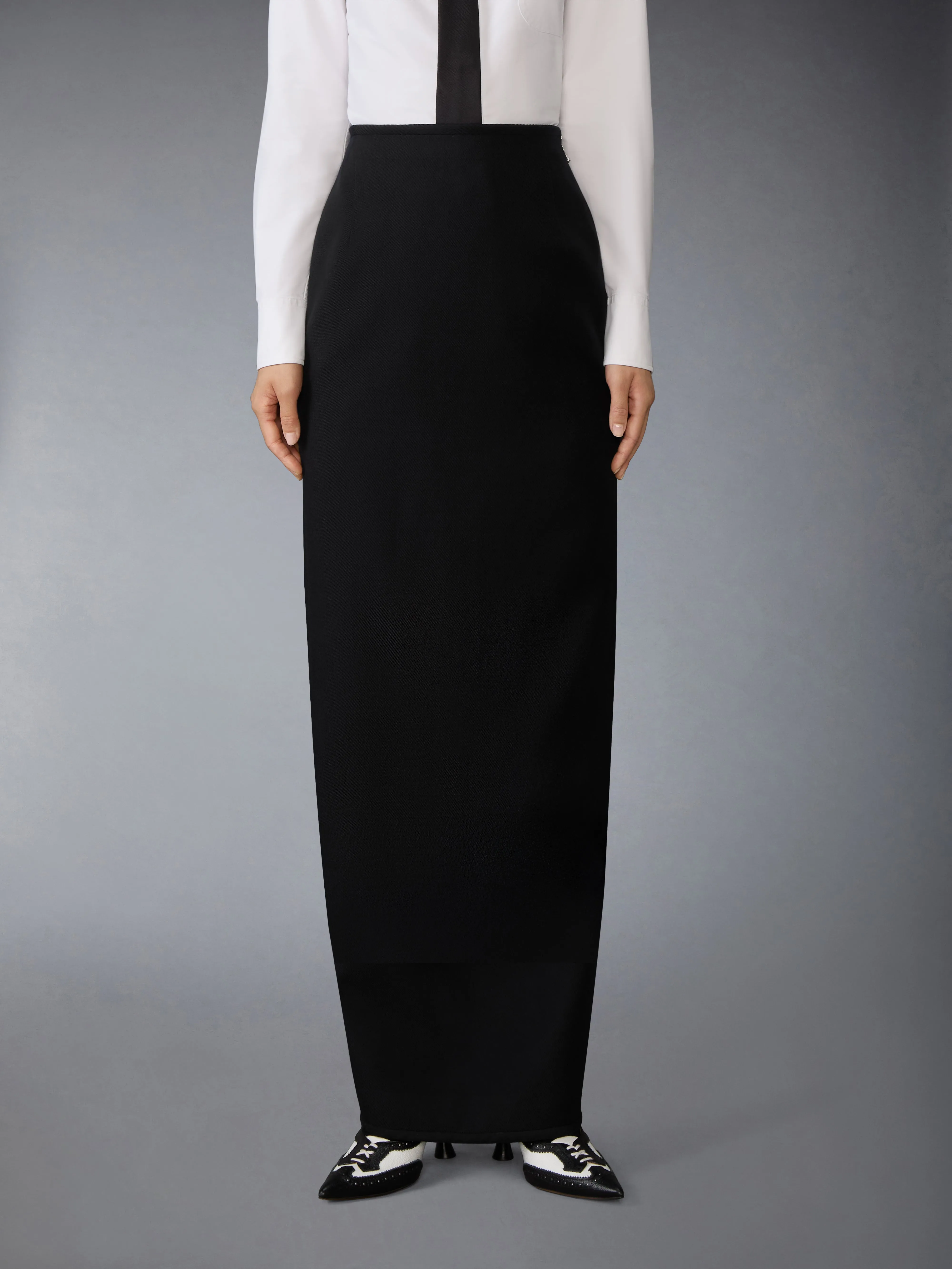 WHIPCORD HOBBLE MAXI SKIRT sold by Thom Browne