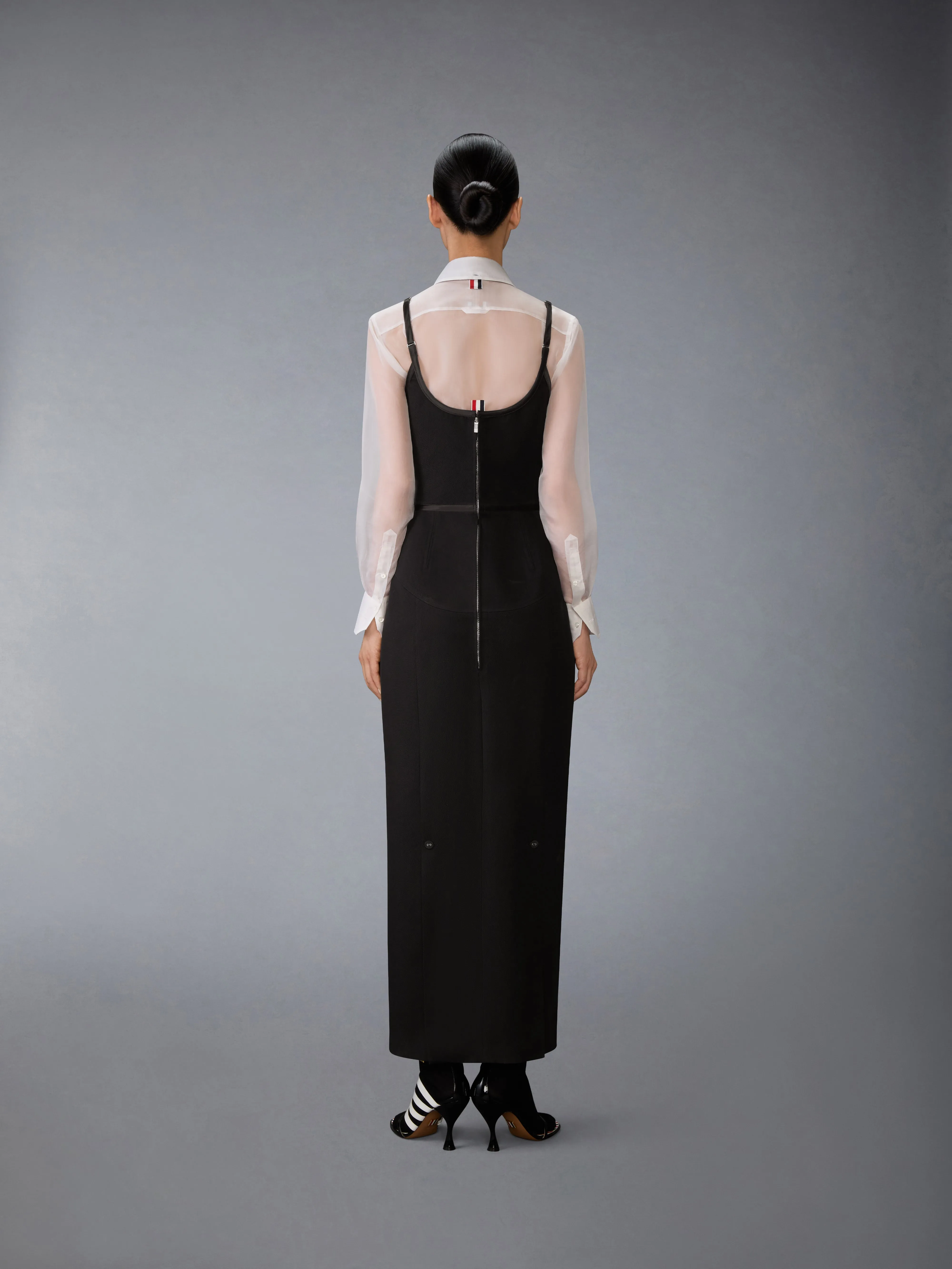 WHIPCORD SATIN TIPPED CORSET DRESS sold by Thom Browne product image thumbnail 4