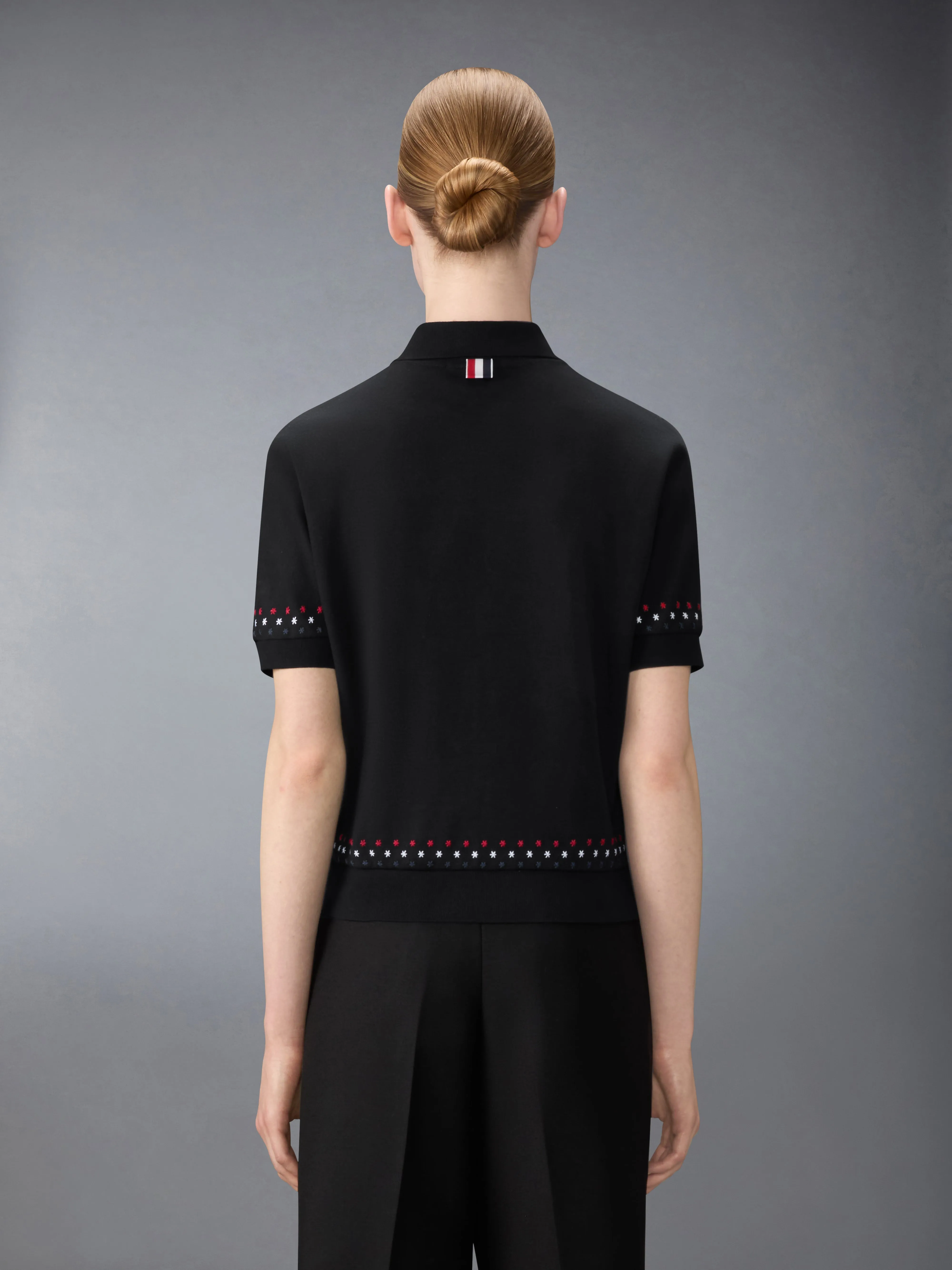 COTTON MILANO STARS & SNOWFLAKE EMBROIDERY POLO sold by Thom Browne product image thumbnail 2