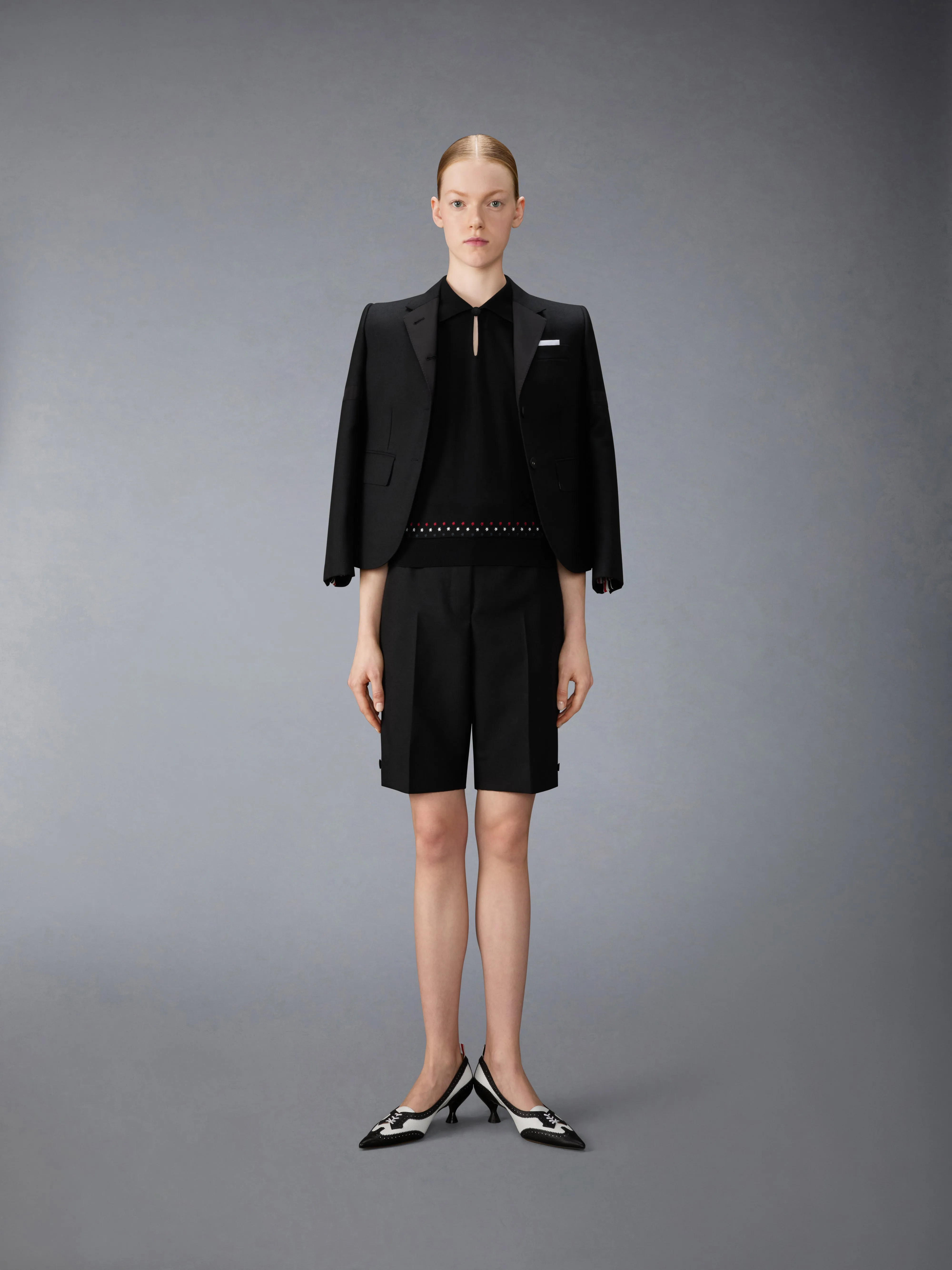 COTTON MILANO STARS & SNOWFLAKE EMBROIDERY POLO sold by Thom Browne product image thumbnail 3