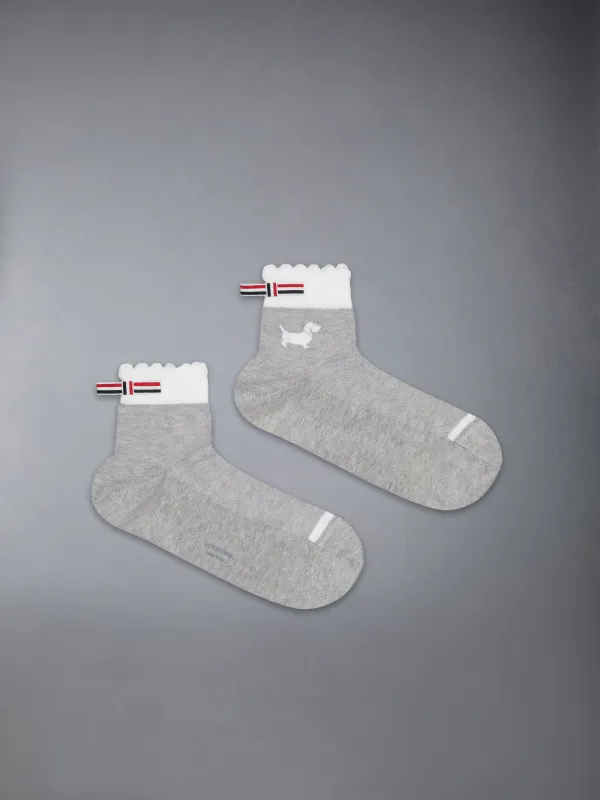 POINTELLE STITCH HECTOR CREW SOCKS sold by Thom Browne