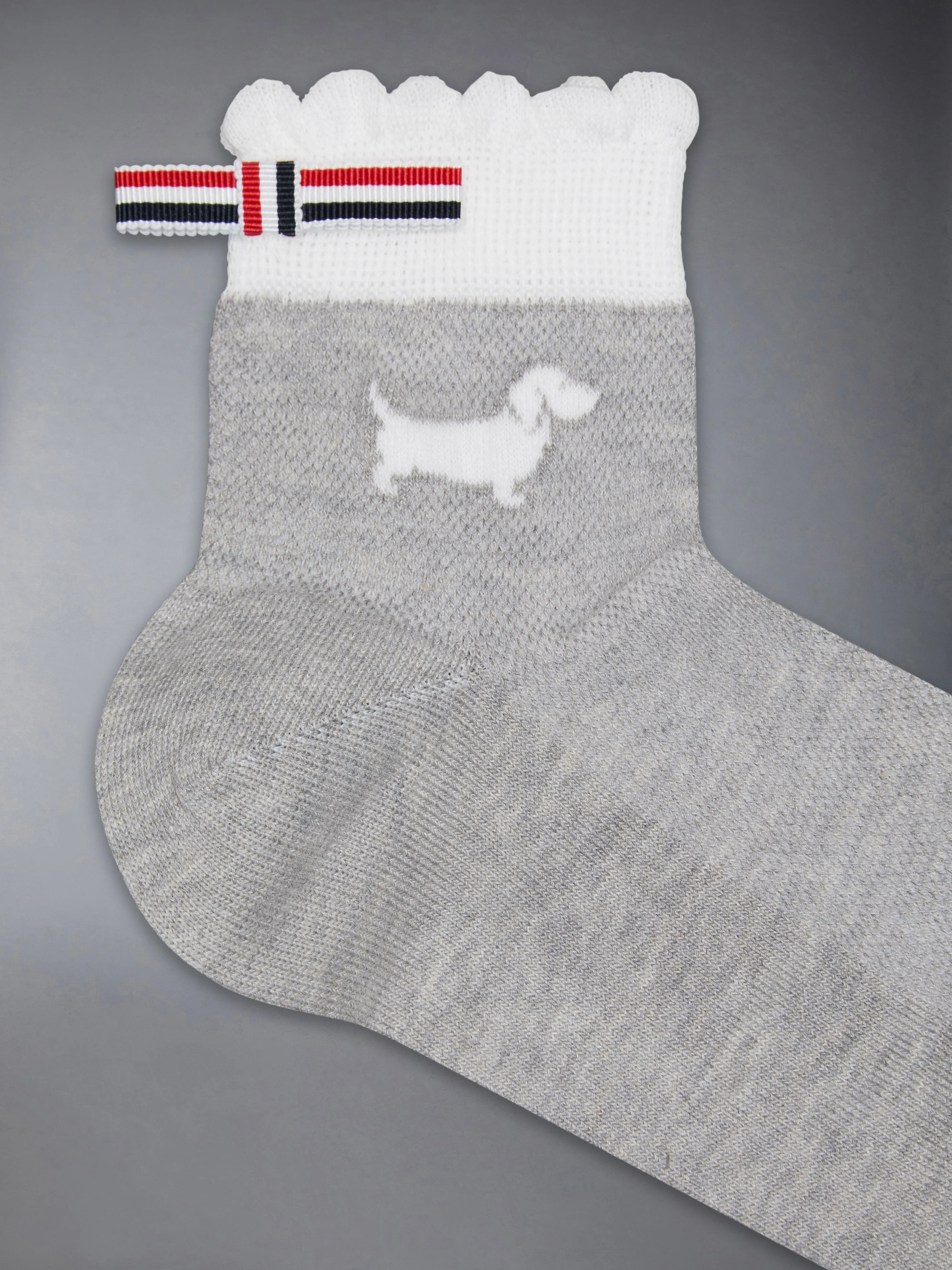 POINTELLE STITCH HECTOR CREW SOCKS sold by Thom Browne product image thumbnail 2