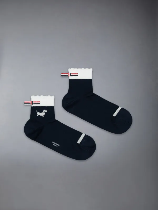 POINTELLE STITCH HECTOR CREW SOCKS sold by Thom Browne