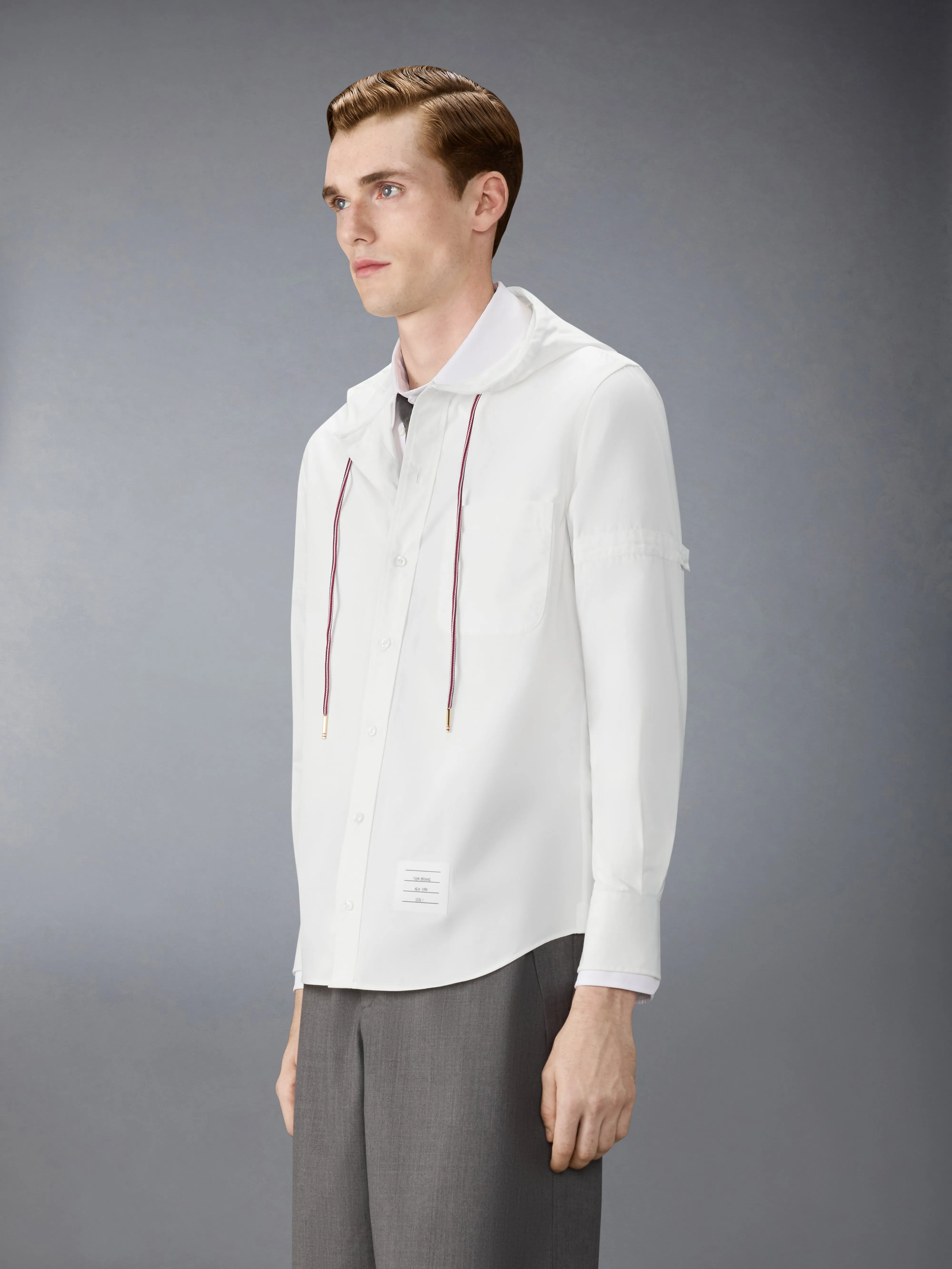 HOODED NYLON ARMBAND SHIRT sold by Thom Browne product image thumbnail 2