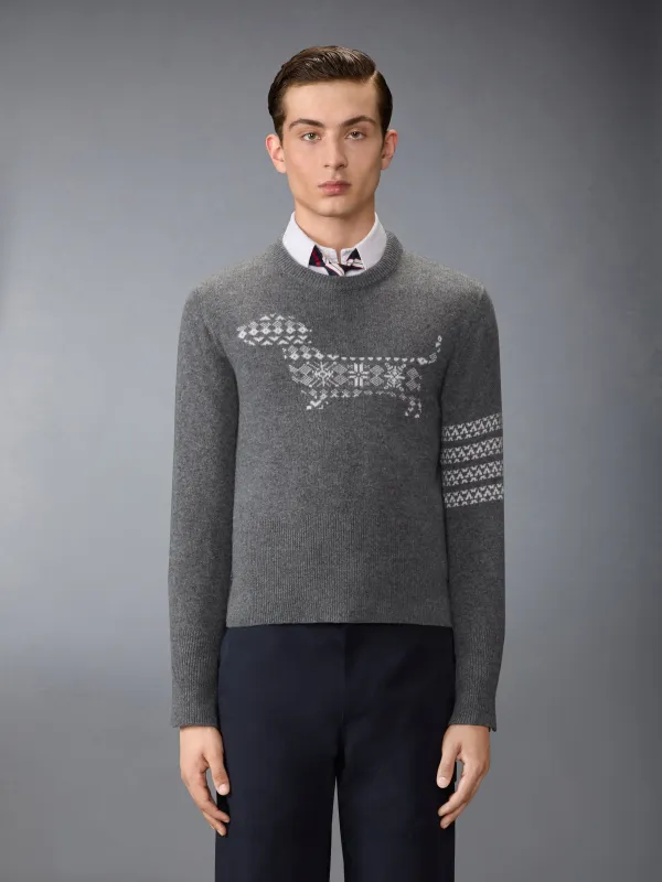 MERINO WOOL HOLIDAY HECTOR 4-BAR PULLOVER sold by Thom Browne