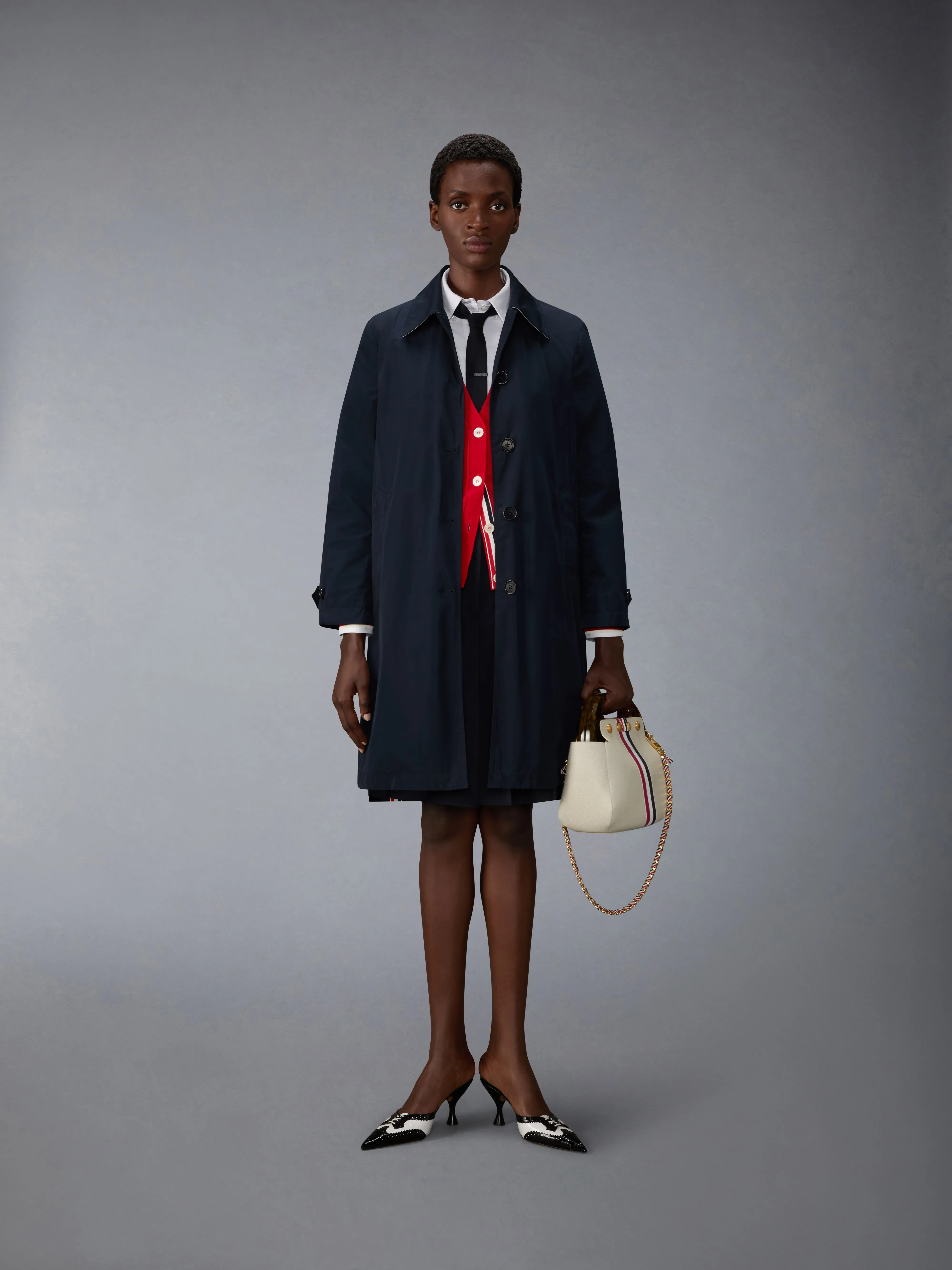 FINE MERINO WOOL 4-BAR RELAXED FIT CARDIGAN sold by Thom Browne product image thumbnail 3