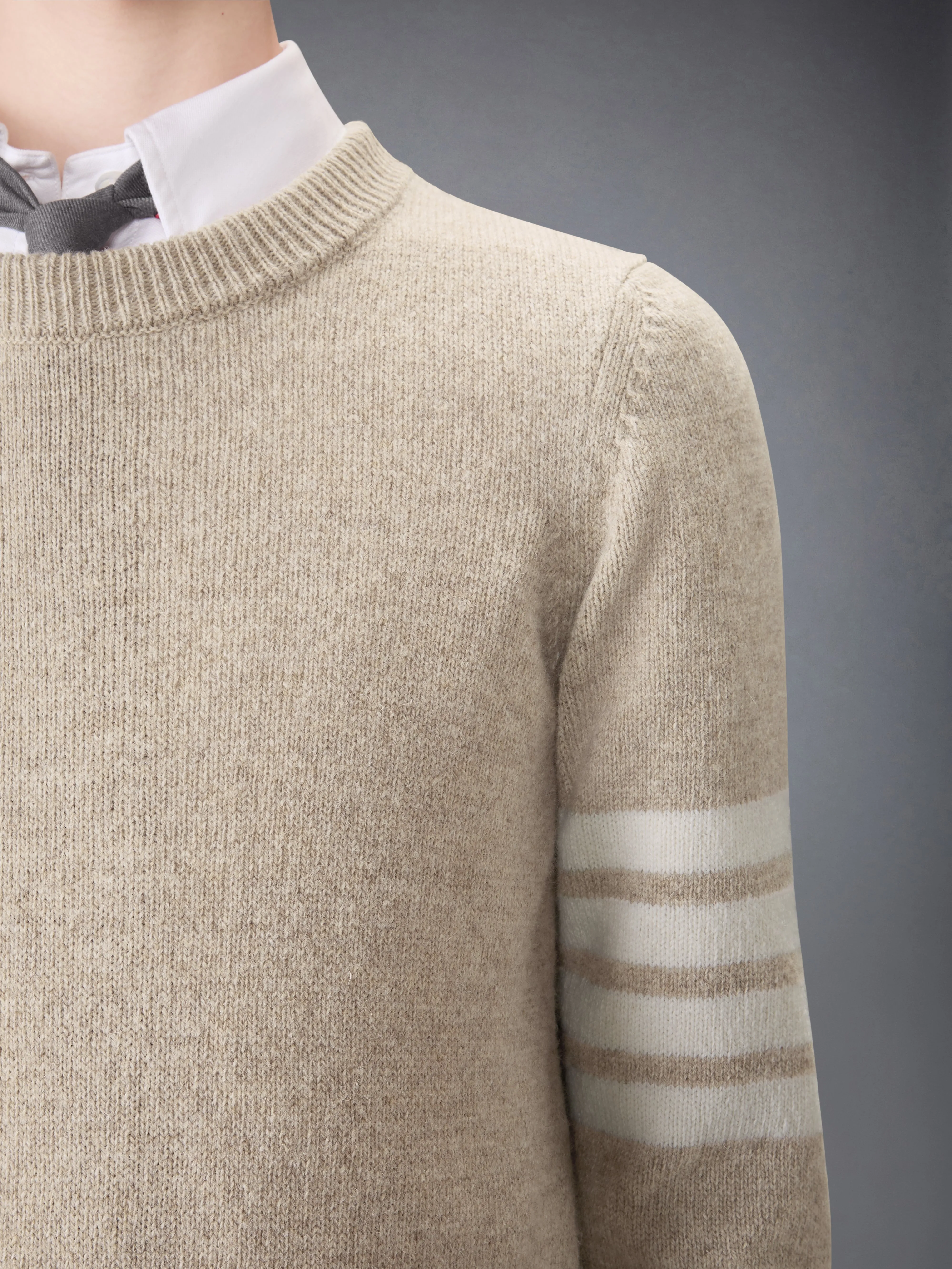 JERSEY STITCH SHETLAND WOOL 4-BAR PULLOVER sold by Thom Browne product image thumbnail 5