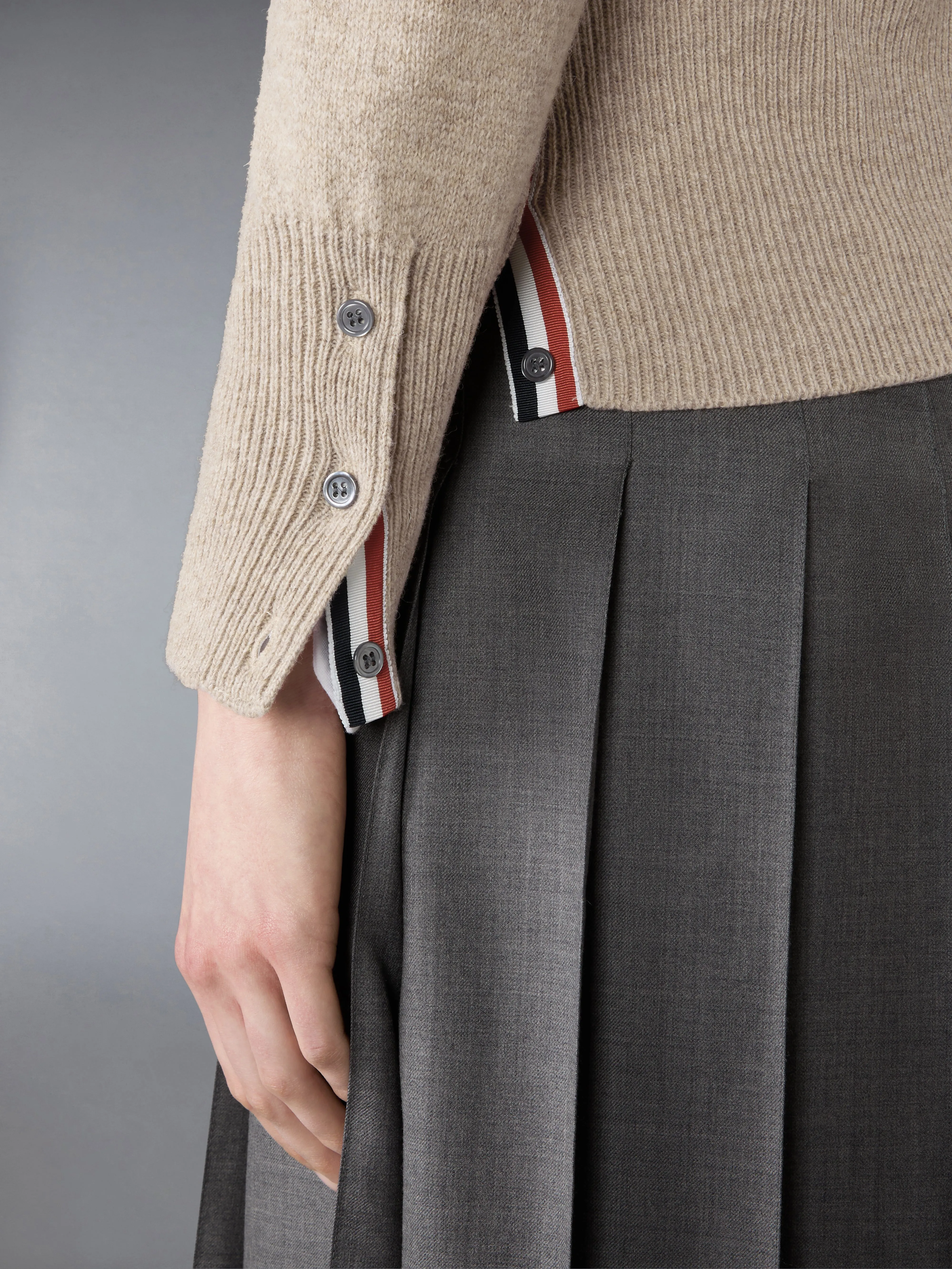 JERSEY STITCH SHETLAND WOOL 4-BAR PULLOVER sold by Thom Browne product image thumbnail 4