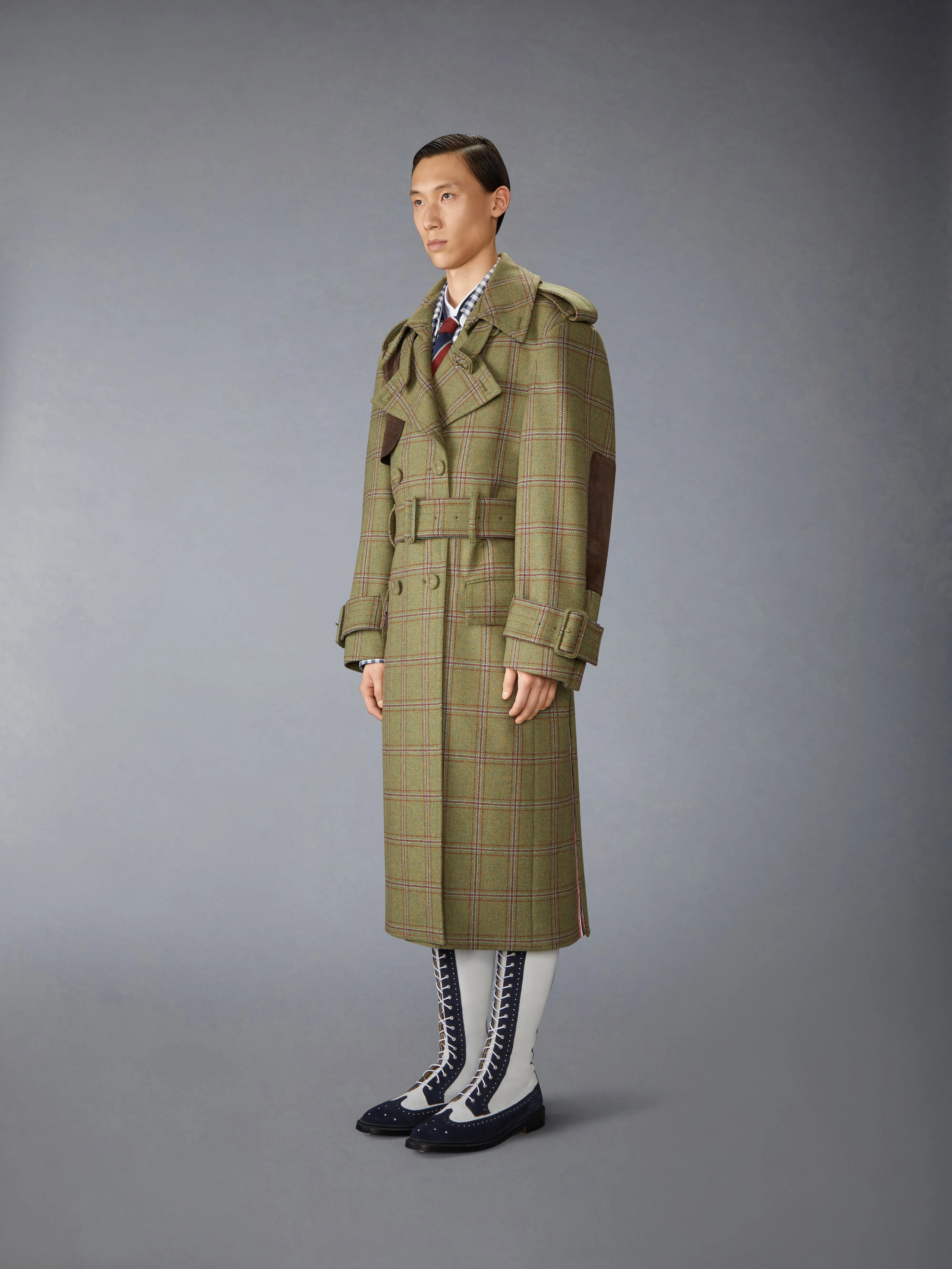HUNTING TWEED OVERSIZED TRENCH sold by Thom Browne product image thumbnail 2