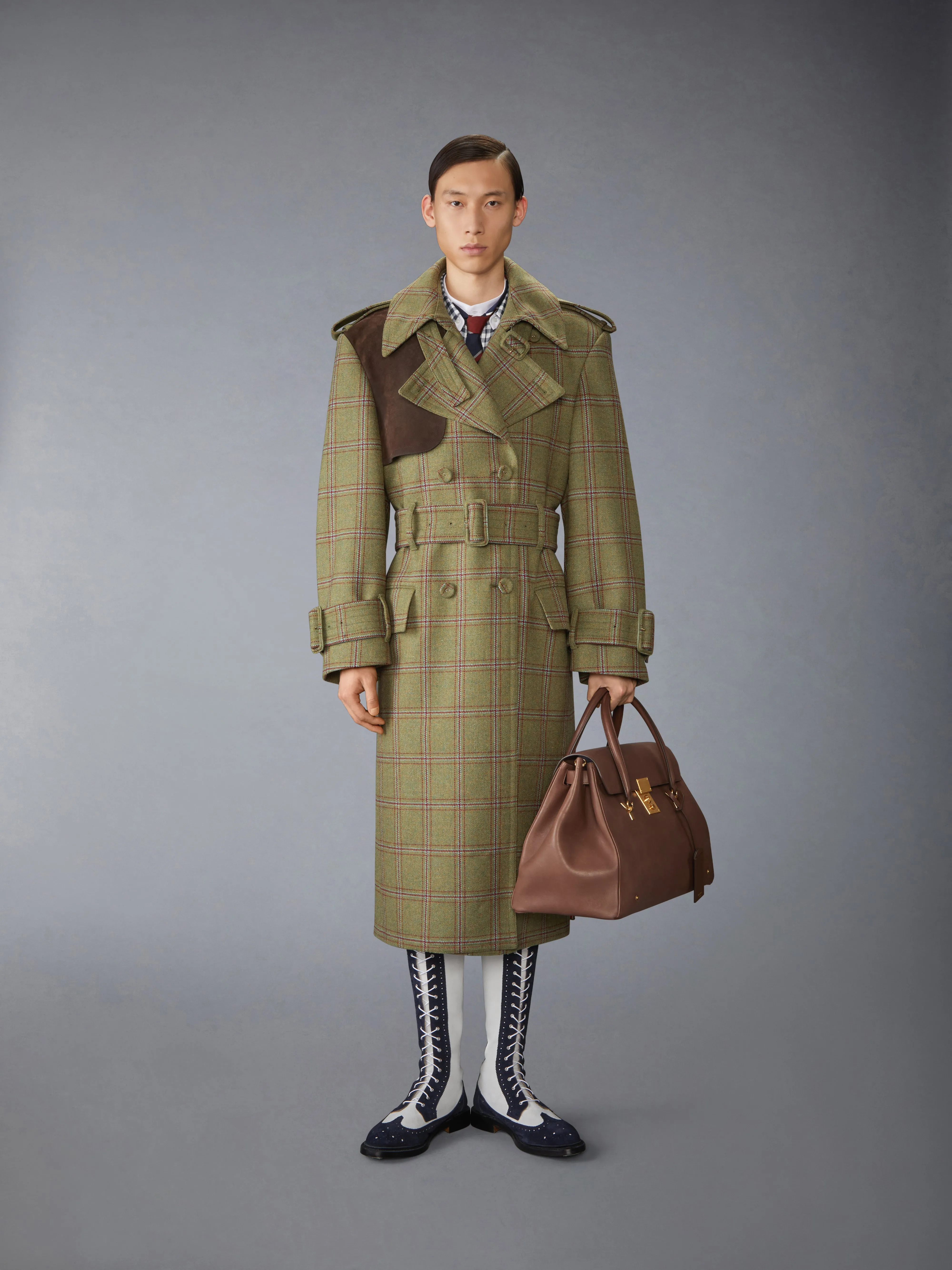 HUNTING TWEED OVERSIZED TRENCH sold by Thom Browne product image thumbnail 4