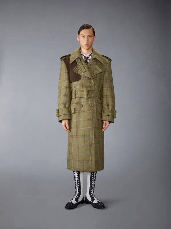 HUNTING TWEED OVERSIZED TRENCH sold by Thom Browne