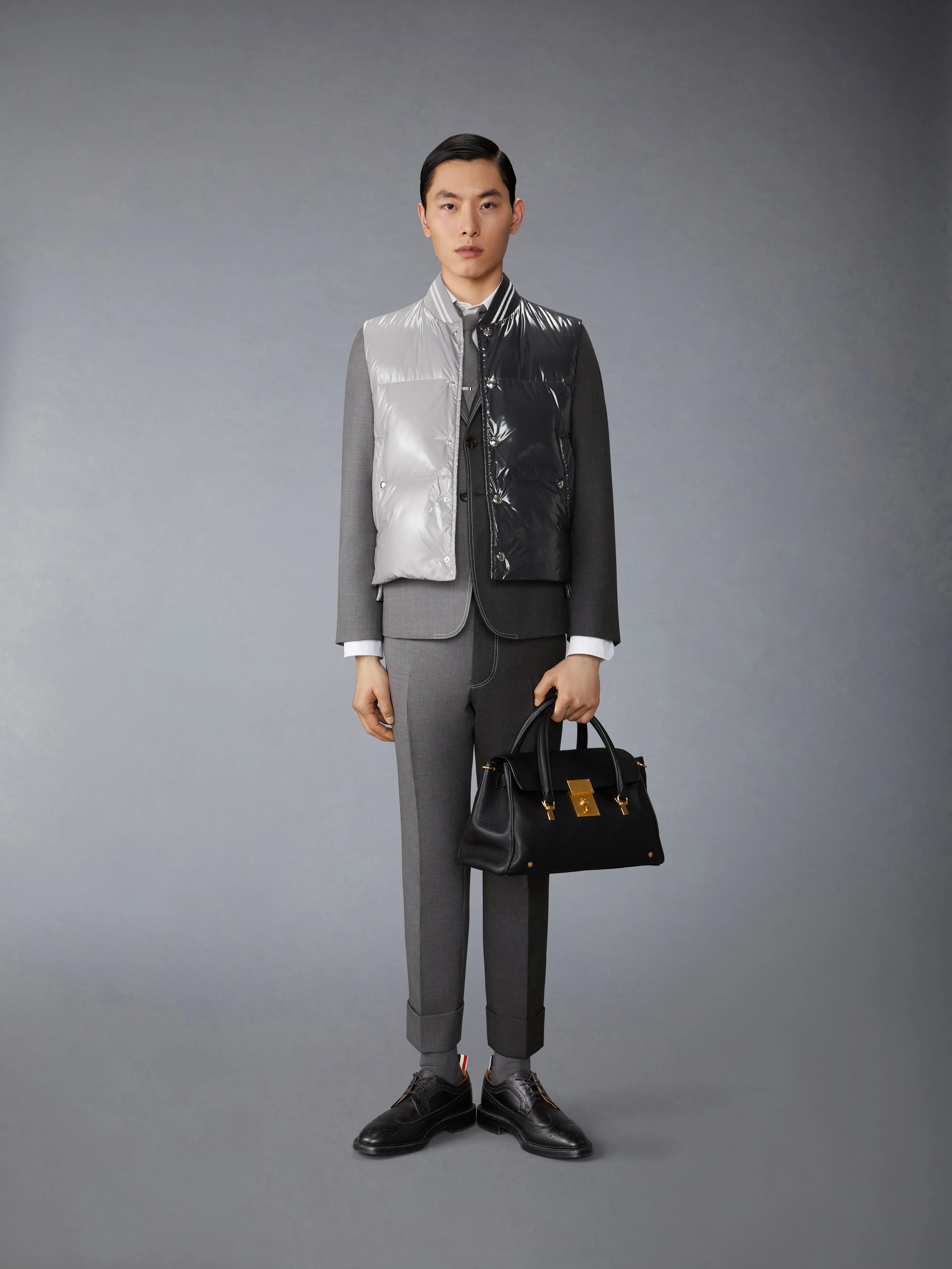 FUNMIX GLOSSY TECH DOWN FILL VEST sold by Thom Browne product image thumbnail 3