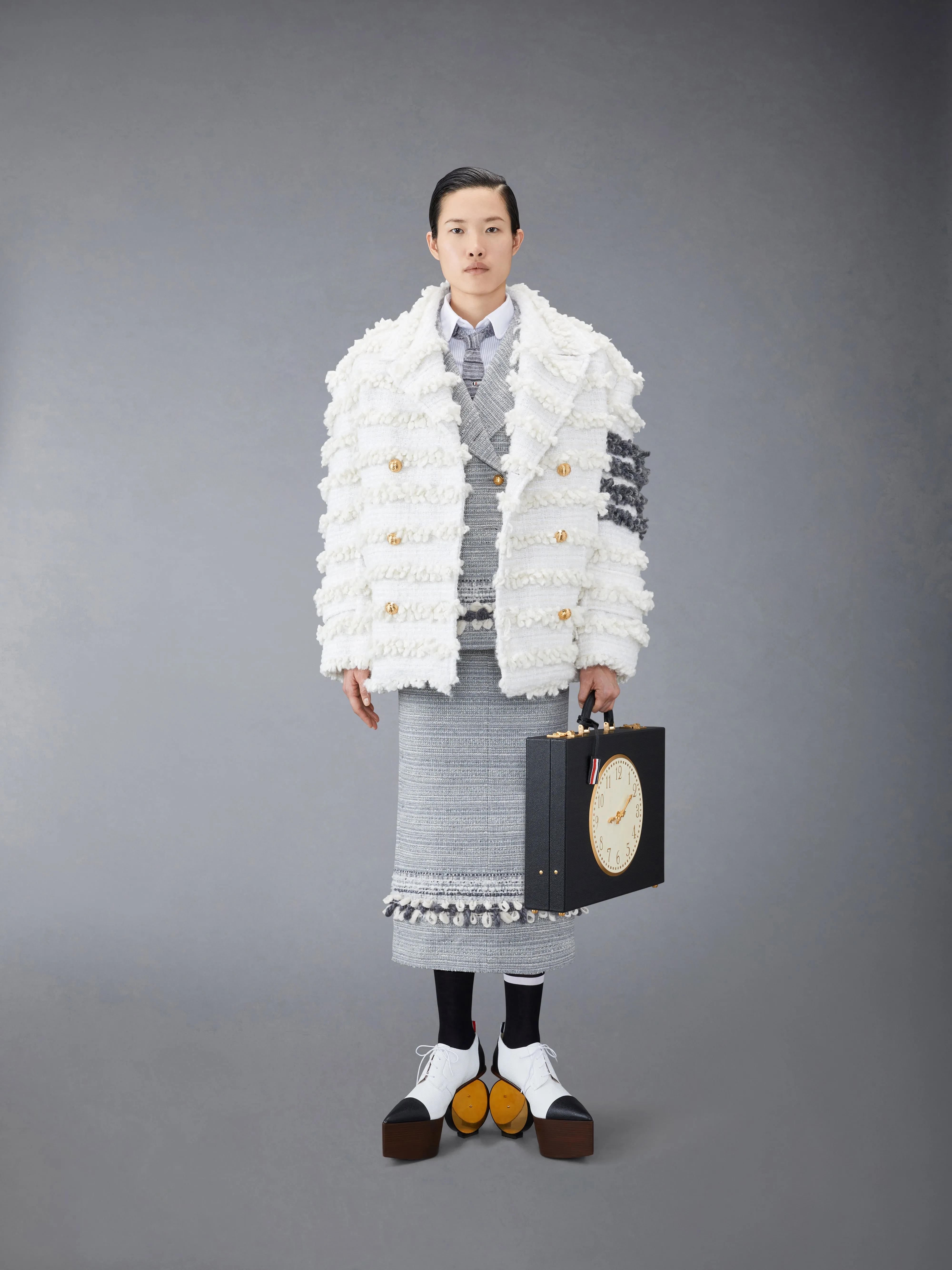 TWEED OVERSIZED DOUBLE BREASTED SPORT COAT sold by Thom Browne product image thumbnail 4
