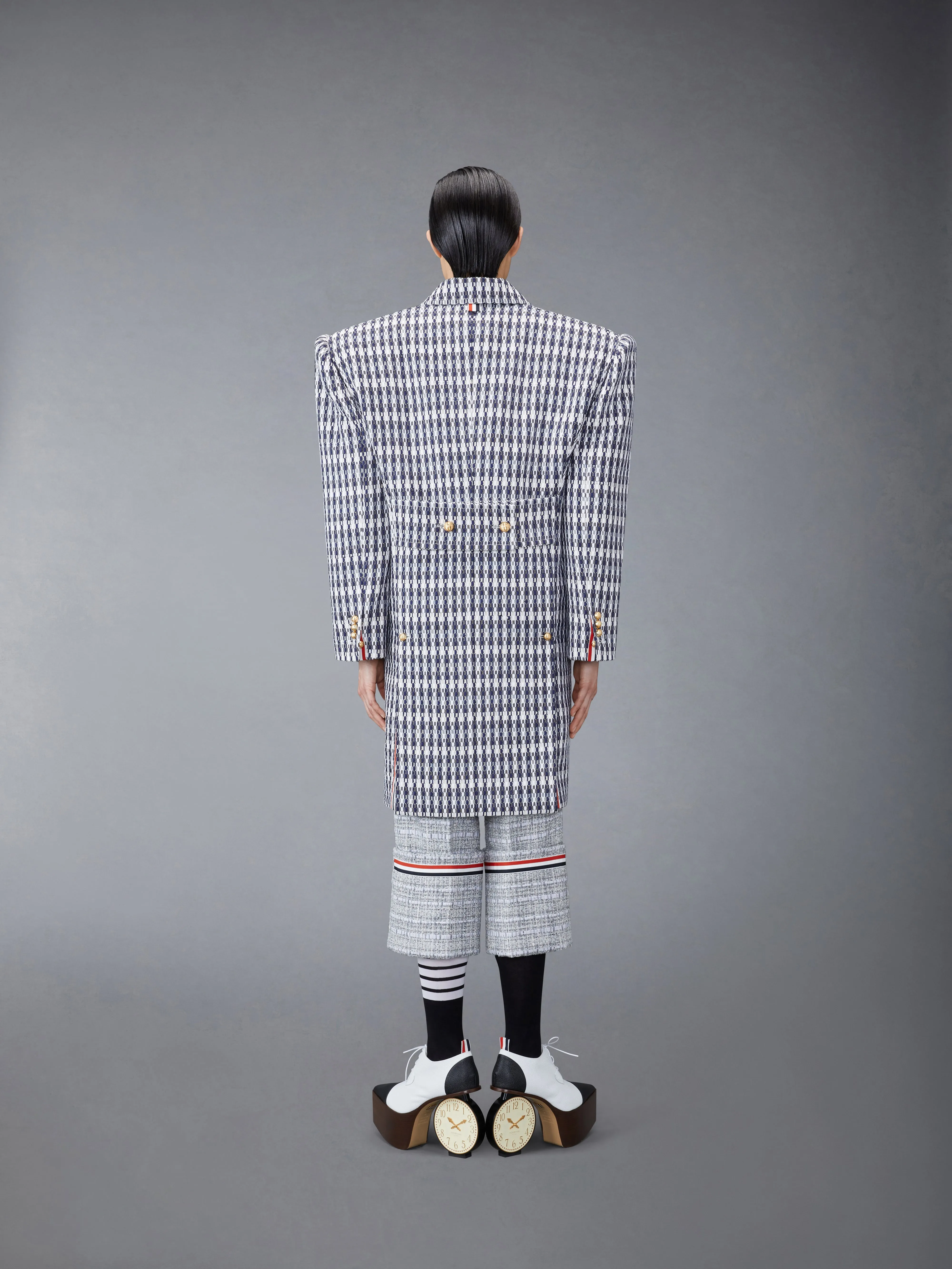 GROSGRAIN TWEED OVERSIZED BAL COLLAR OVERCOAT sold by Thom Browne product image thumbnail 2