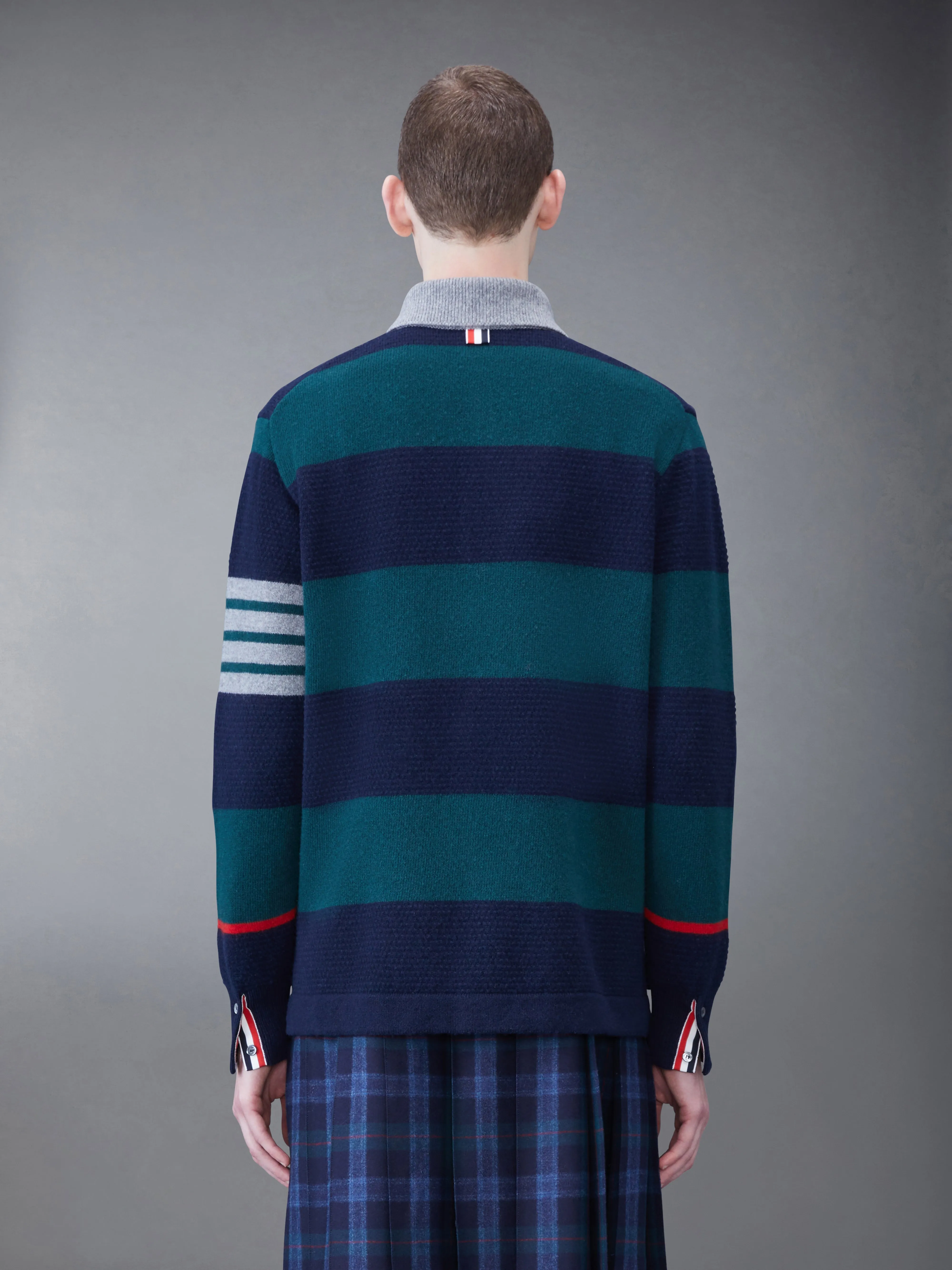 Rugby Stripe Merino 4-Bar Long Sleeve Polo sold by Thom Browne product image thumbnail 2