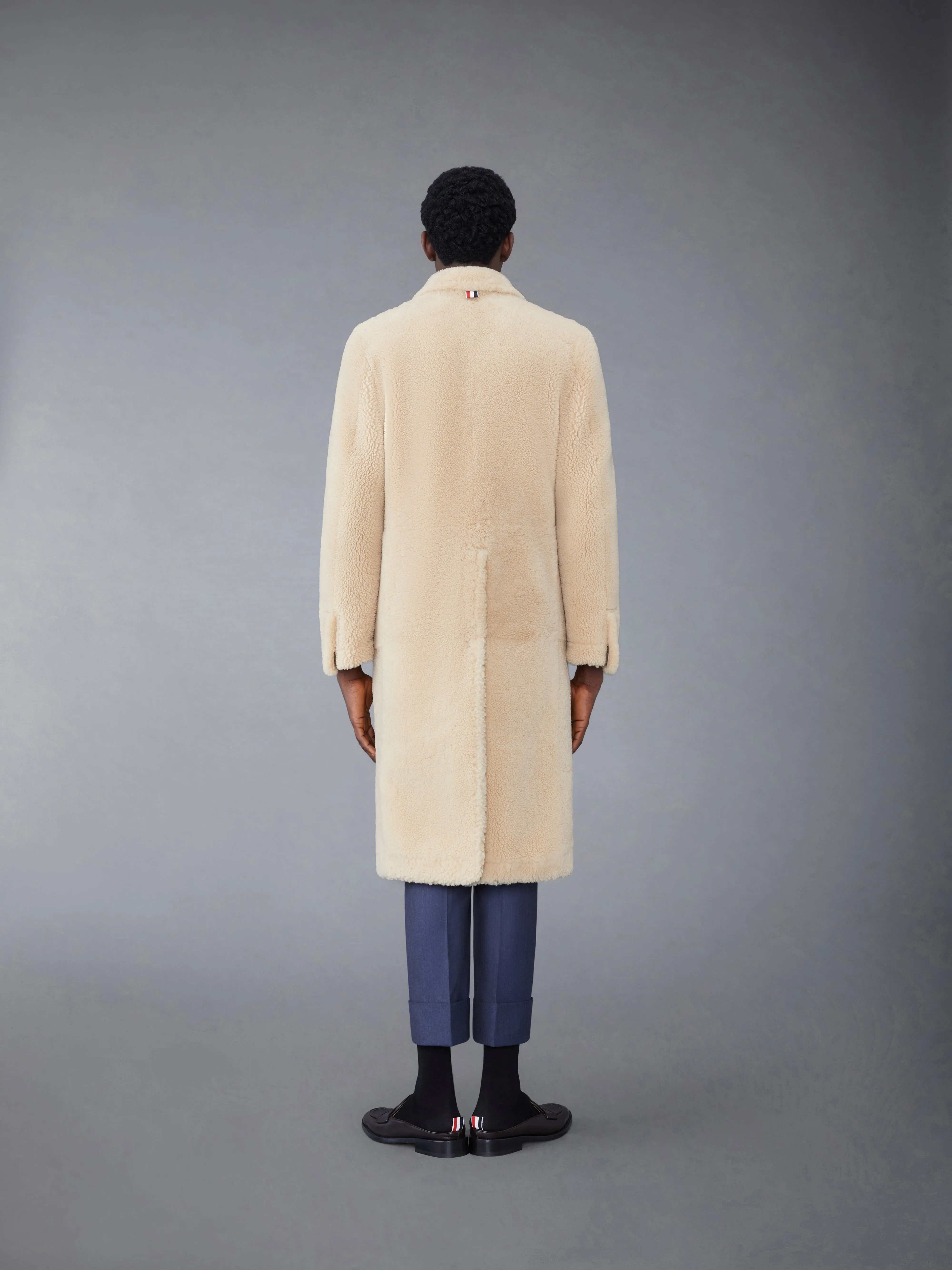 Dyed Shearling Double Breasted Sack Overcoat sold by Thom Browne product image thumbnail 2