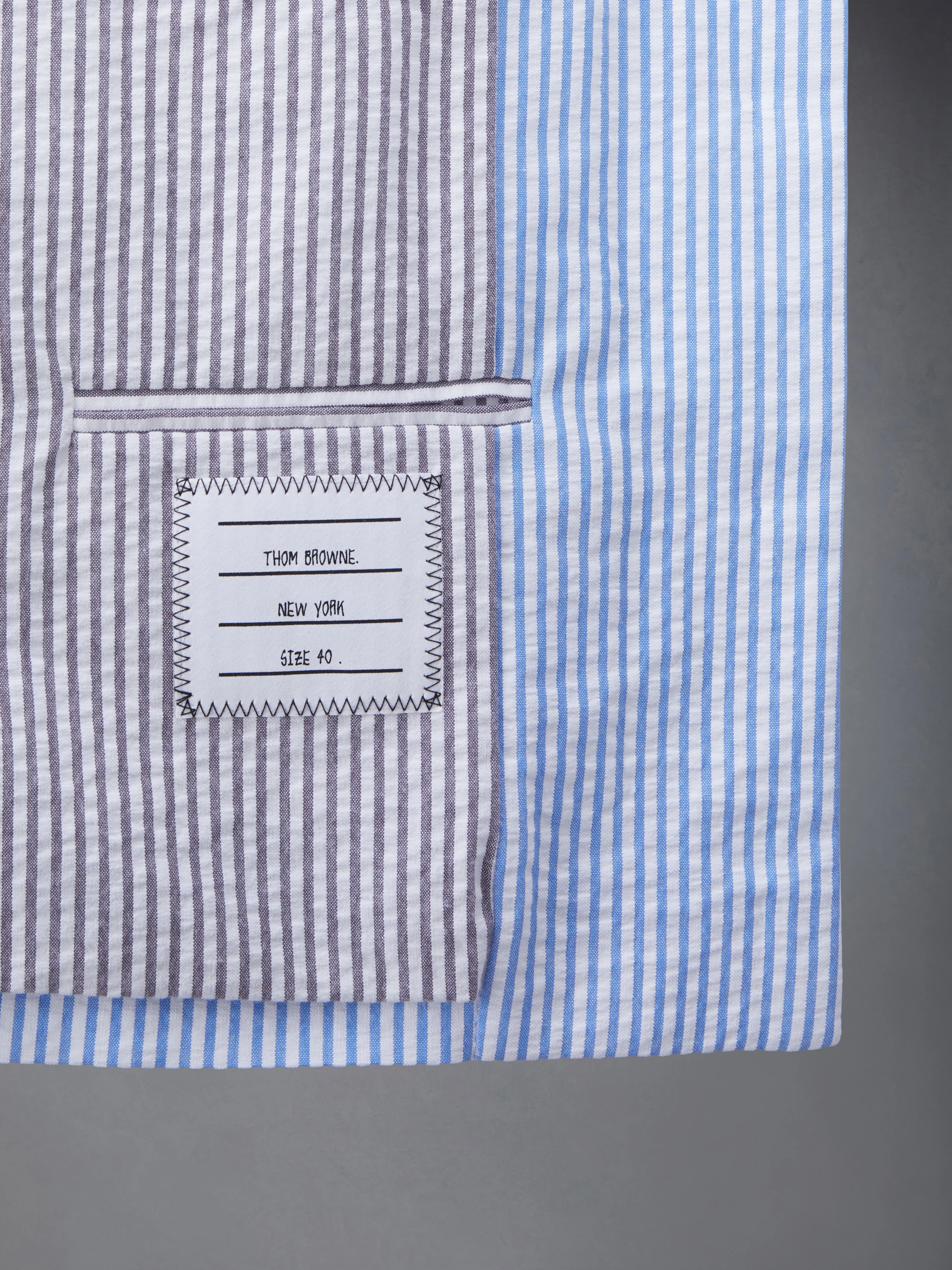 SEERSUCKER BOX PLEAT CARDIGAN JACKET sold by Thom Browne product image thumbnail 5