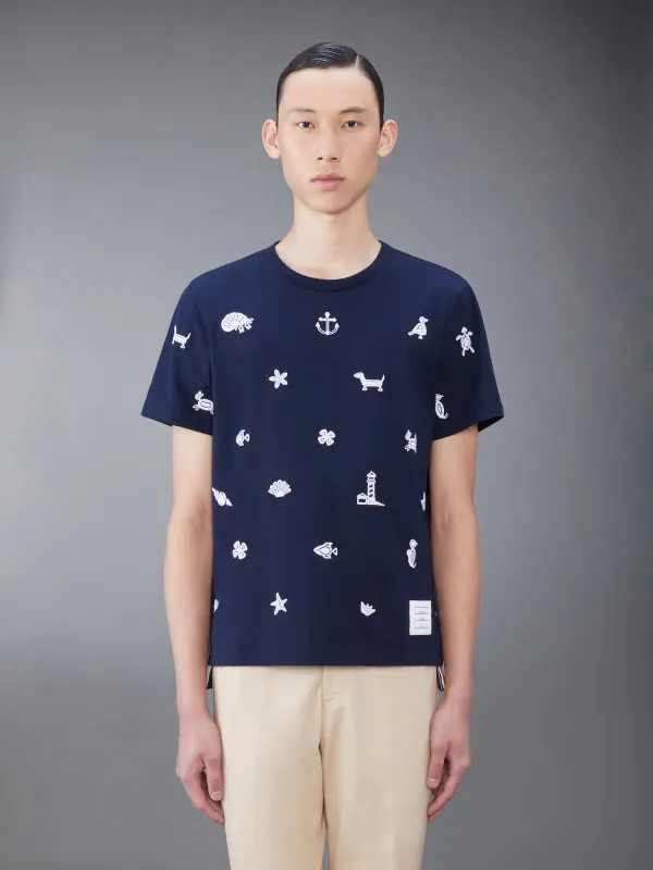 JERSEY NAUTICAL SHORT SLEEVE TEE sold by Thom Browne