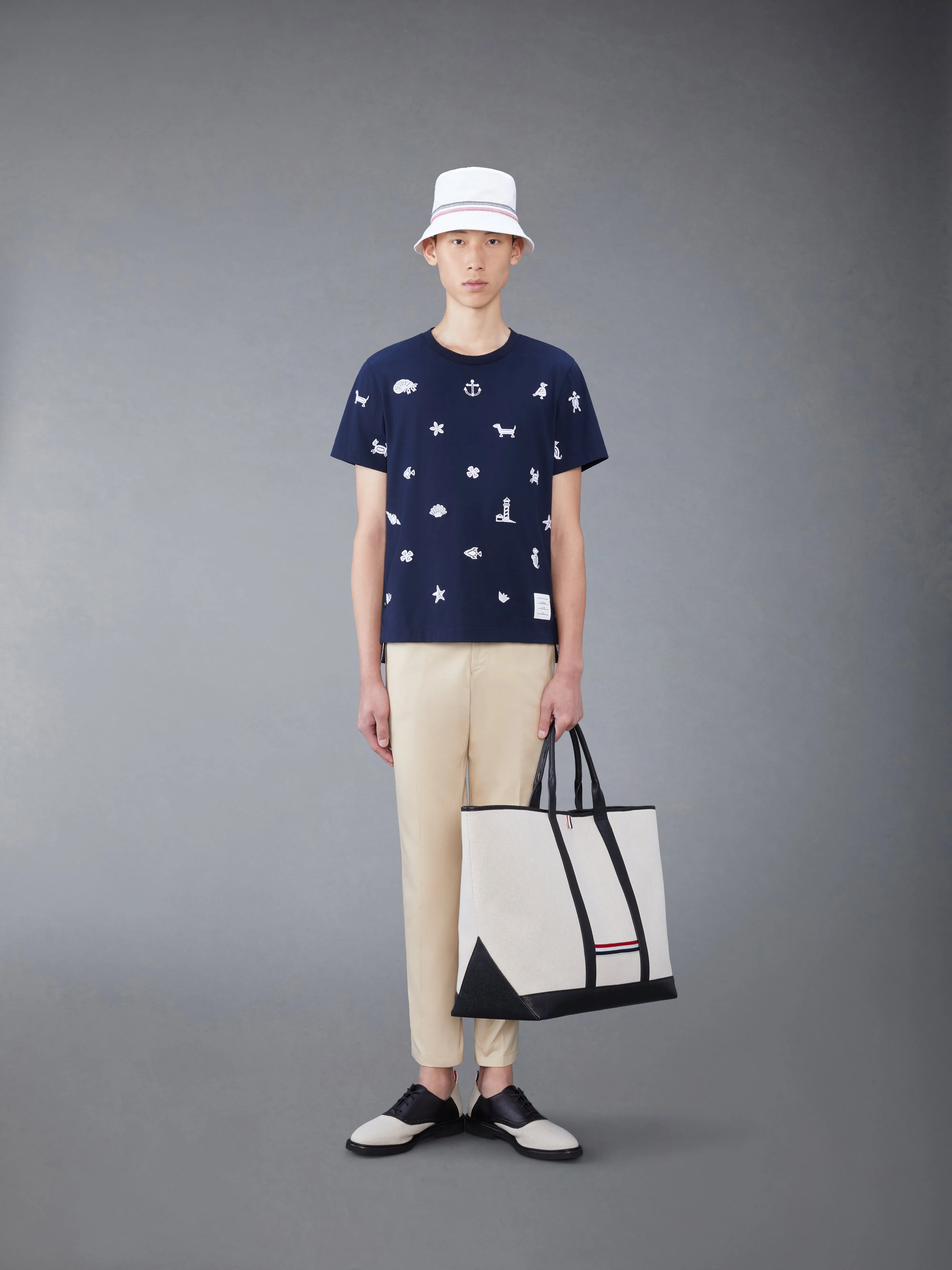 JERSEY NAUTICAL SHORT SLEEVE TEE sold by Thom Browne product image thumbnail 3