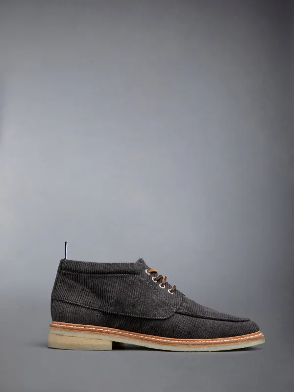 Corduroy Crepe Sole Mid Top Deck Shoe sold by Thom Browne