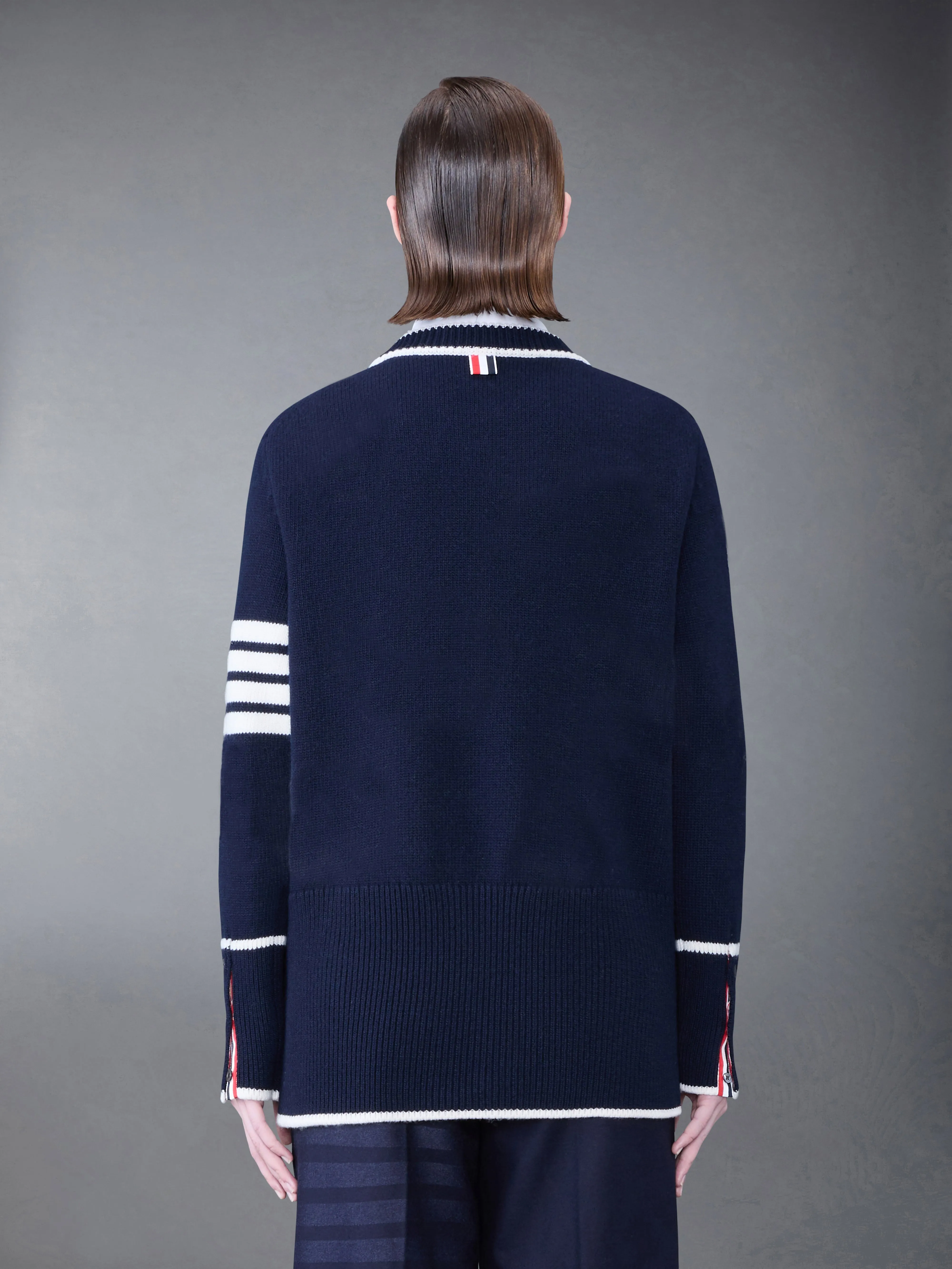 Merino 4-Bar Boxy Crew Neck Pullover sold by Thom Browne product image thumbnail 2