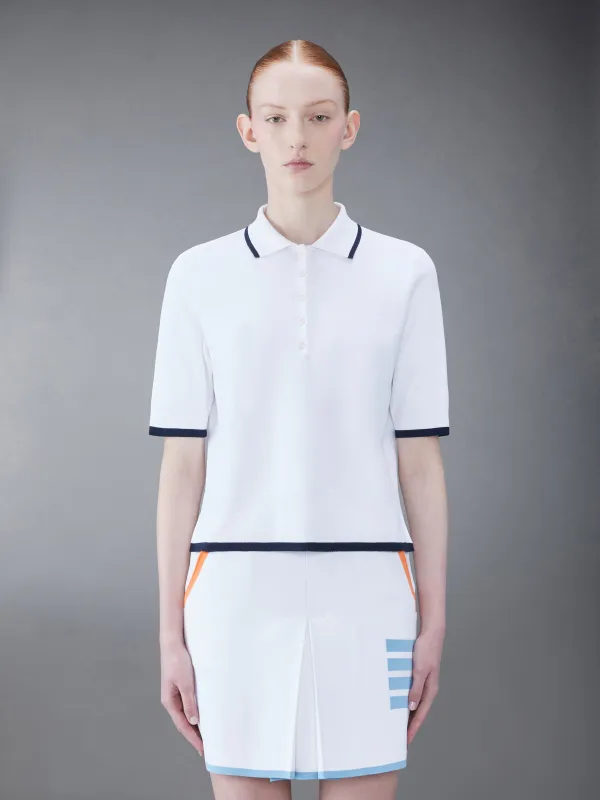 VISCOSE TIPPING POLO sold by Thom Browne