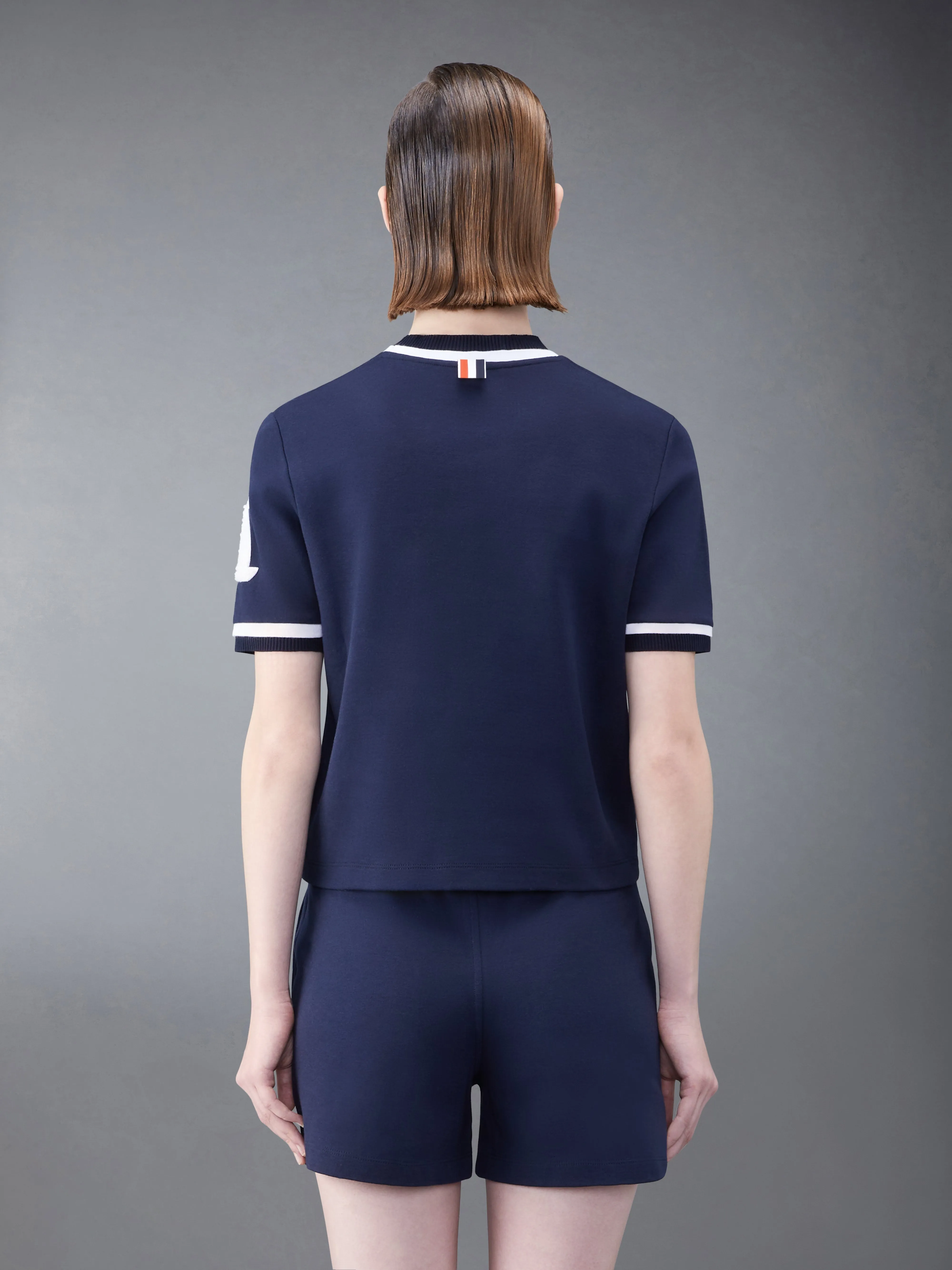 Milano Chenille Sailboat Patch Mock Neck Tee sold by Thom Browne product image thumbnail 2