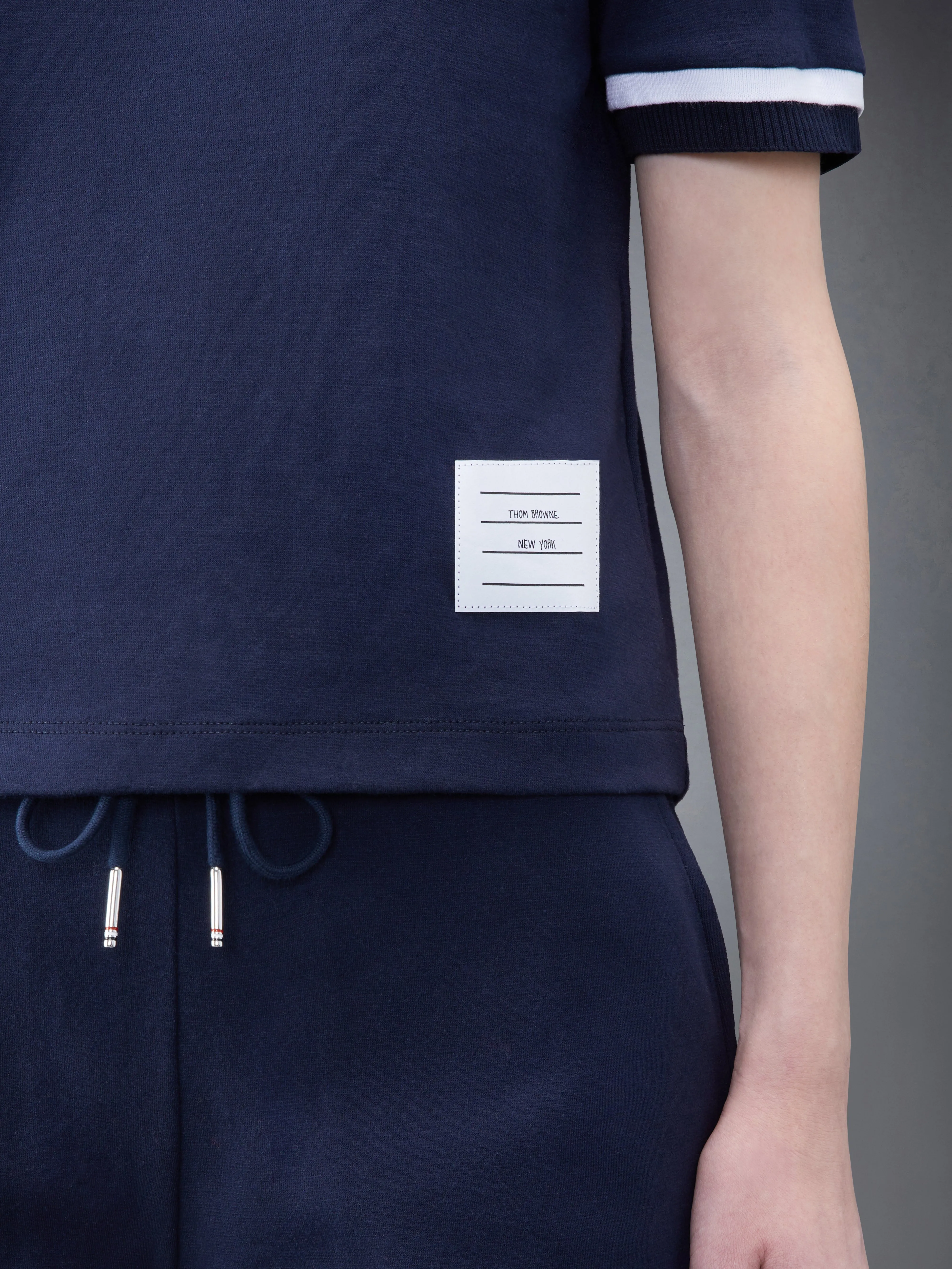 Milano Chenille Sailboat Patch Mock Neck Tee sold by Thom Browne product image thumbnail 5