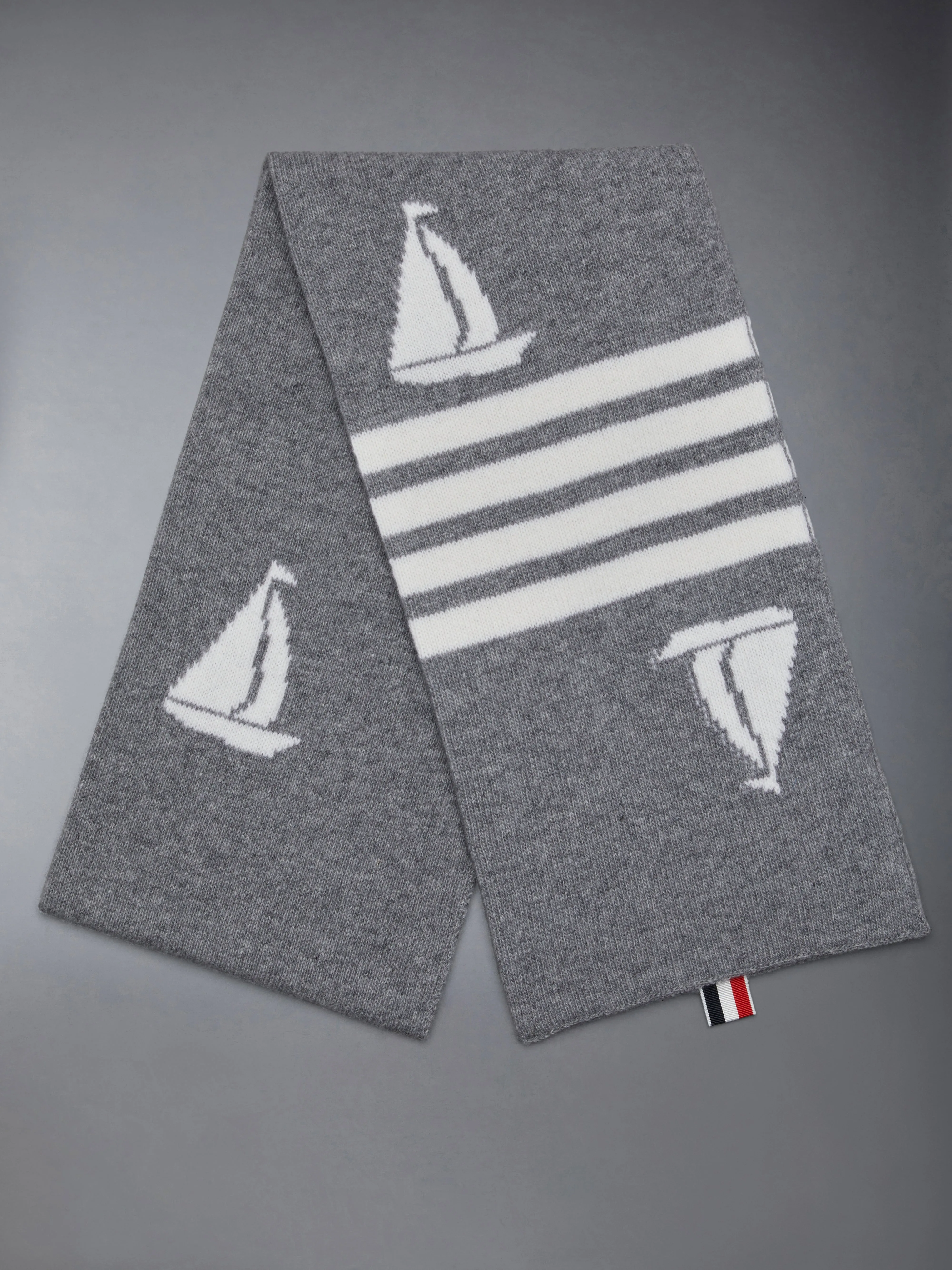 Fine Merino Sailboat 4-bar Scarf sold by Thom Browne product image thumbnail 2