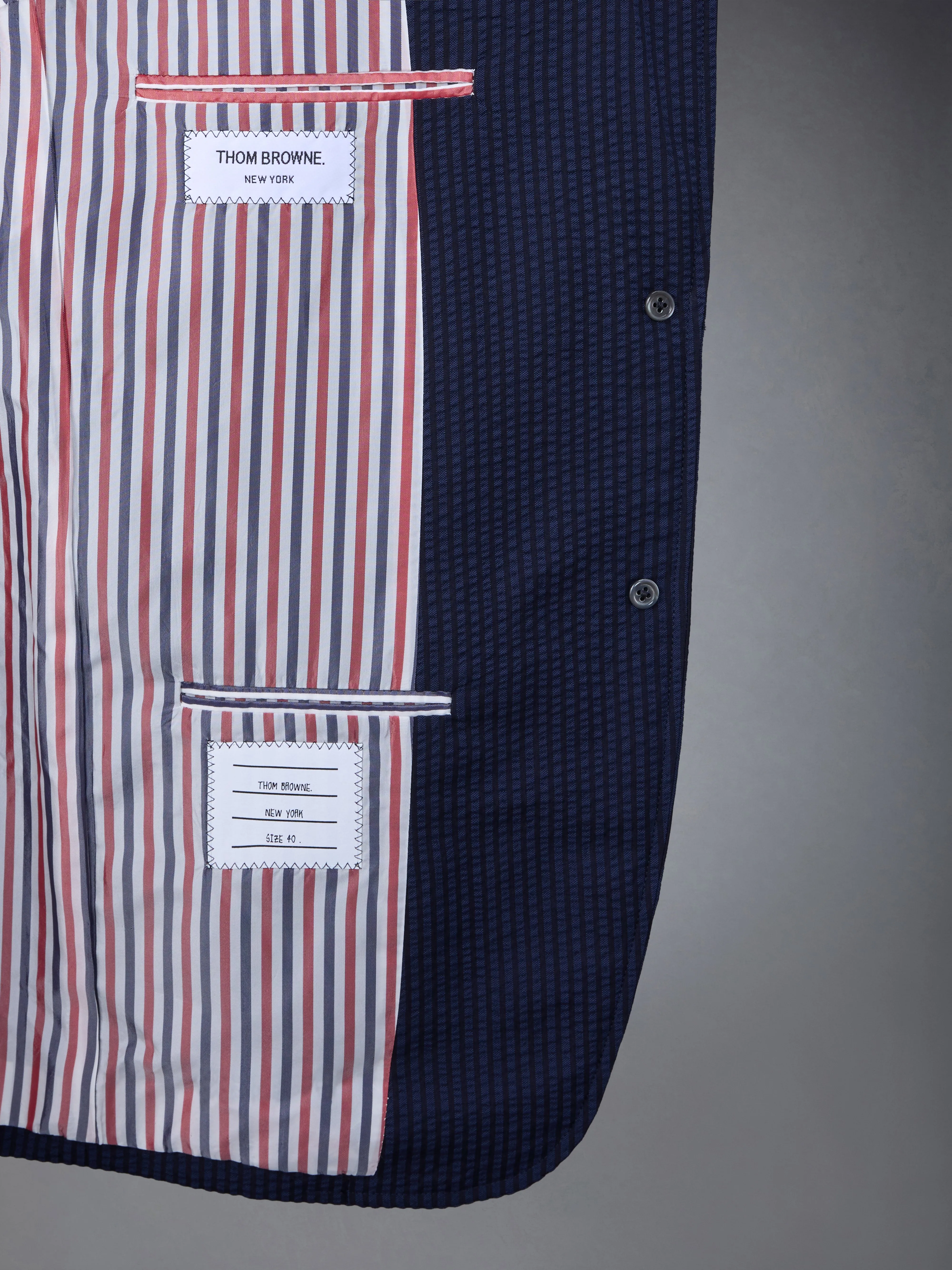 WOOL SEERSUCKER PATCH POCKET SPORT COAT sold by Thom Browne product image thumbnail 5