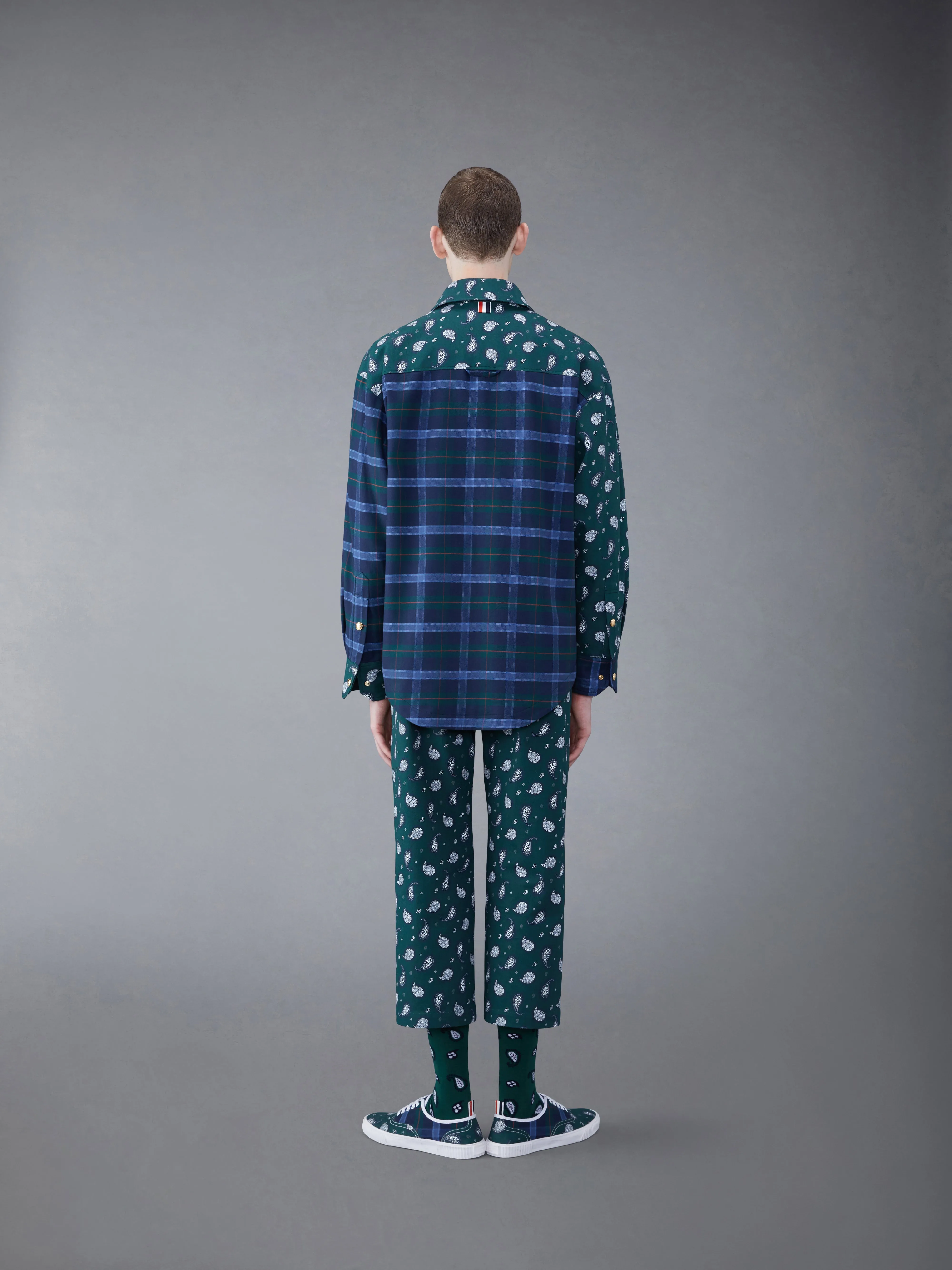 Fun-Mix Paisley Tartan Oversized Shirt Jacket sold by Thom Browne product image thumbnail 2