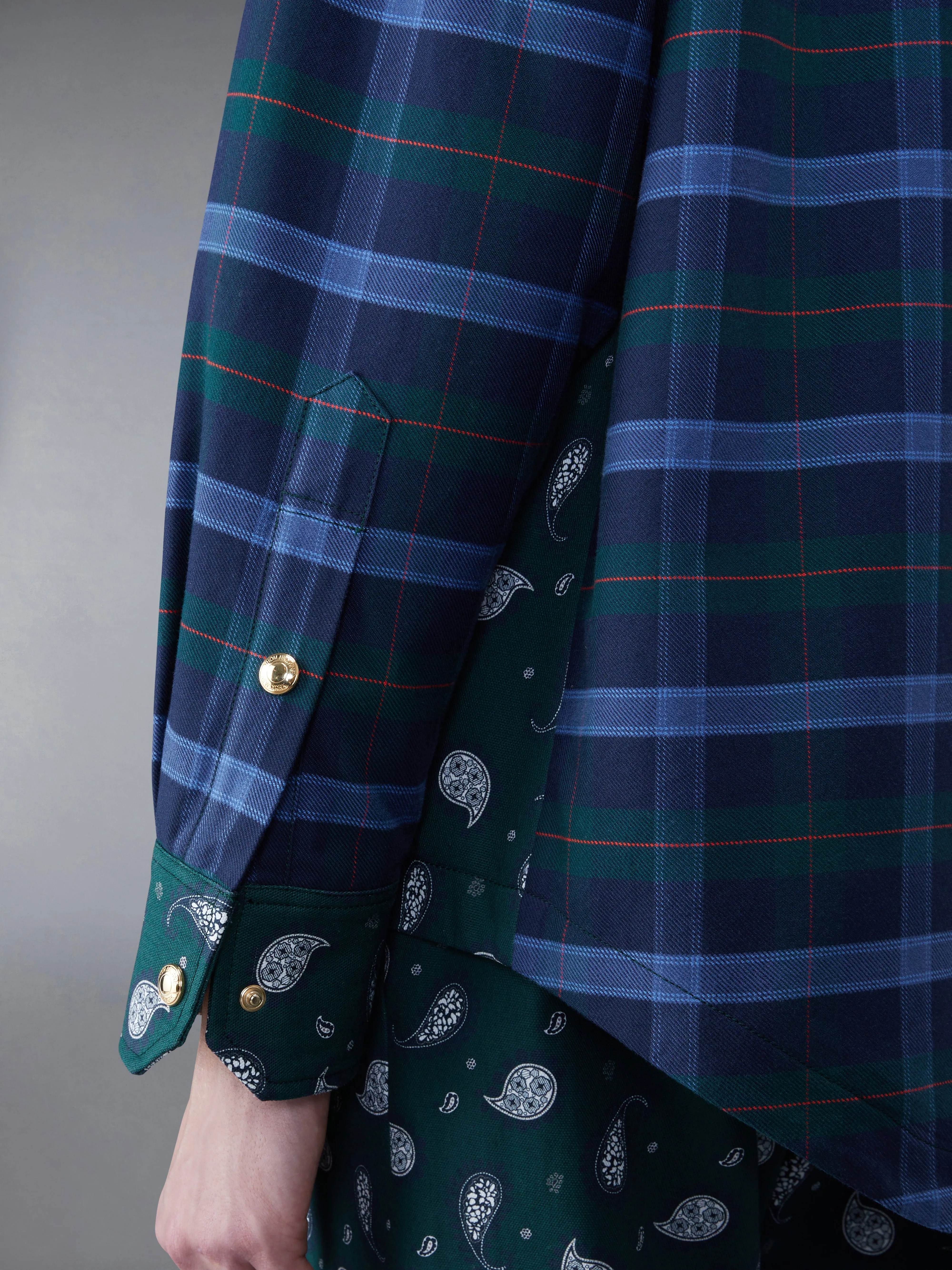 Fun-Mix Paisley Tartan Oversized Shirt Jacket sold by Thom Browne product image thumbnail 5