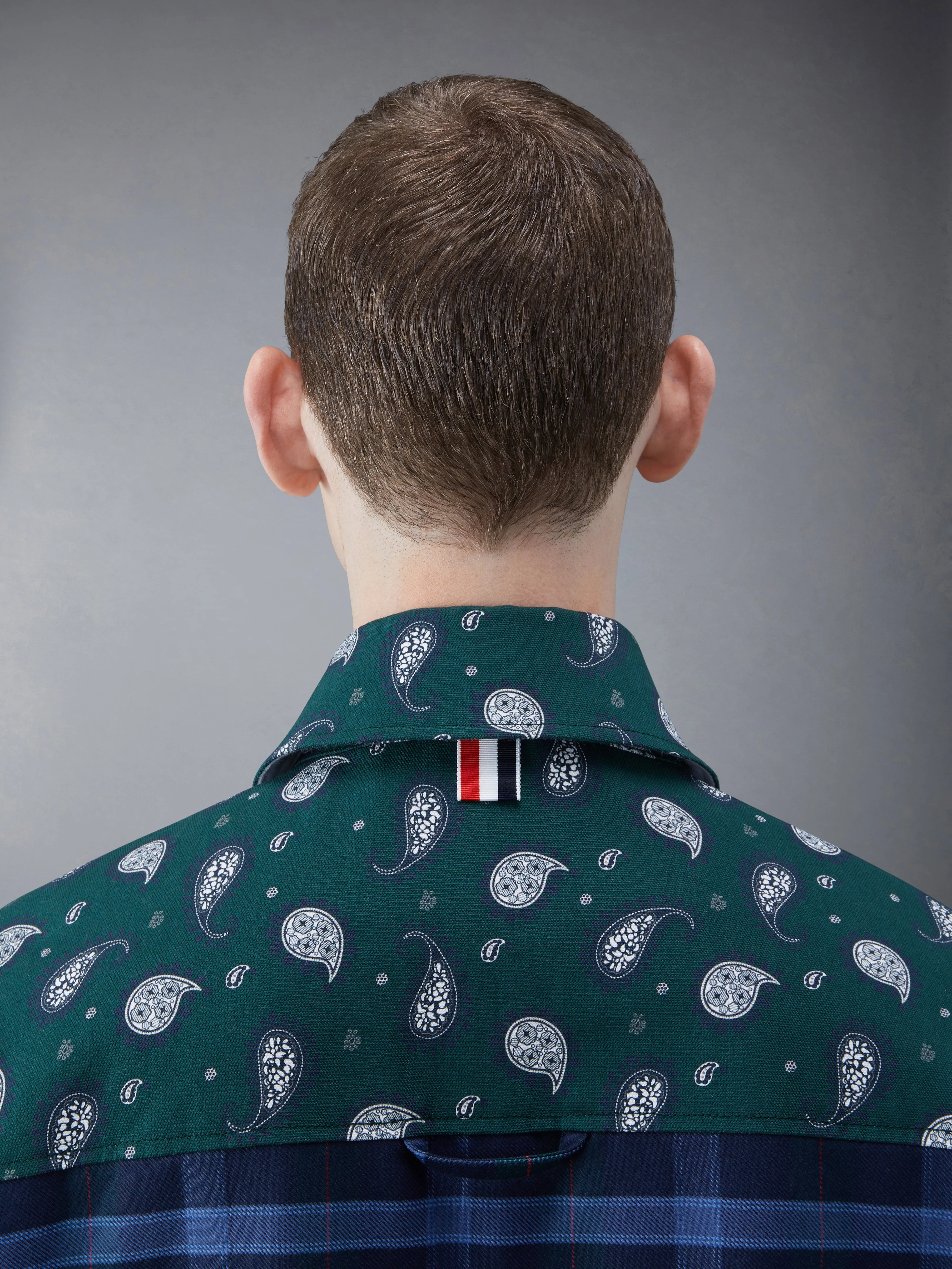 Fun-Mix Paisley Tartan Oversized Shirt Jacket sold by Thom Browne product image thumbnail 4