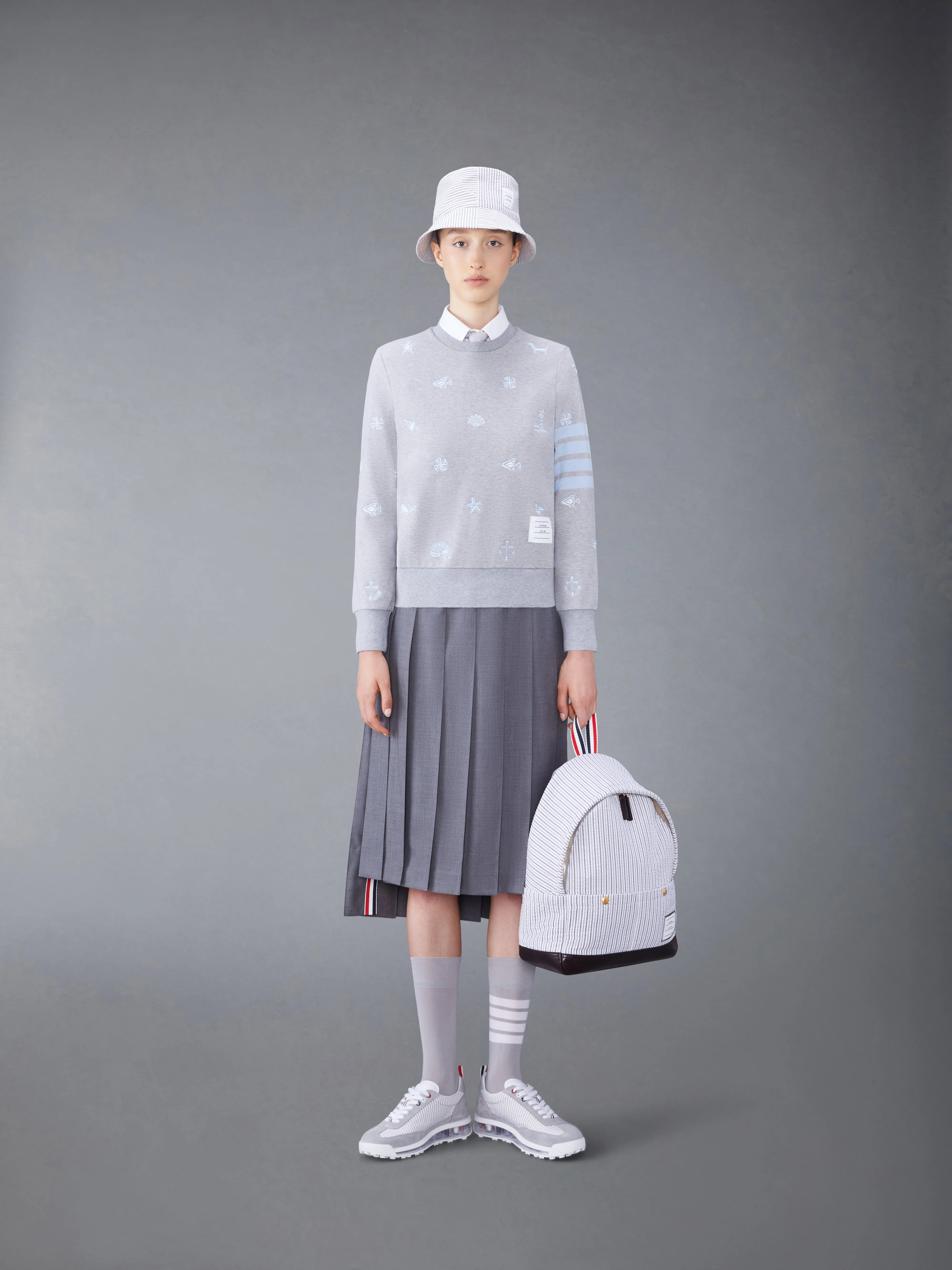 4-BAR NAUTICAL CREWNECK SWEATSHIRT sold by Thom Browne product image thumbnail 3