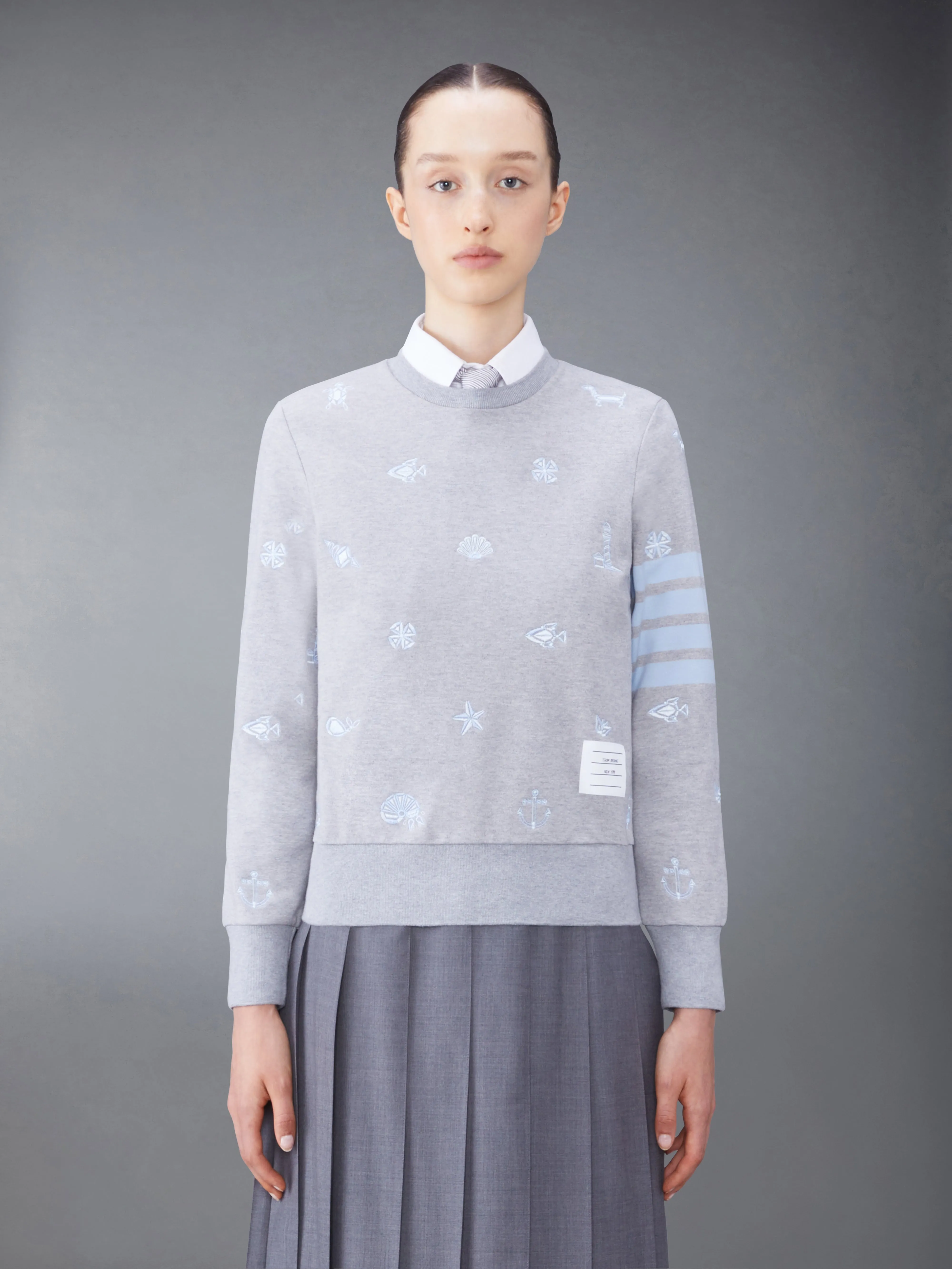 4-BAR NAUTICAL CREWNECK SWEATSHIRT sold by Thom Browne