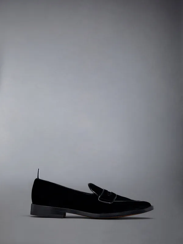 Velvet Flexible Leather Sole Varsity Penny Loafer sold by Thom Browne
