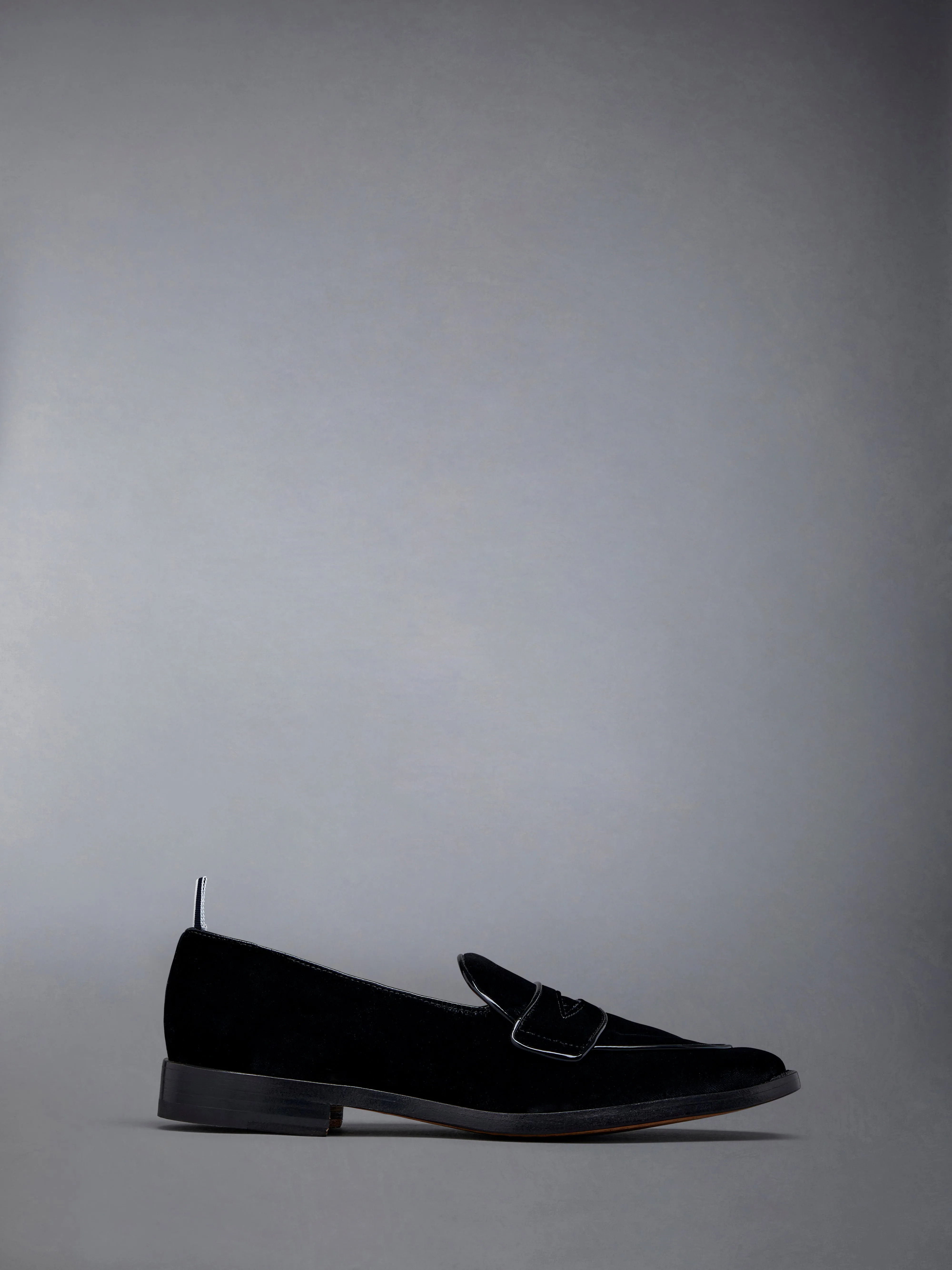 Velvet Flexible Leather Sole Varsity Penny Loafer sold by Thom Browne