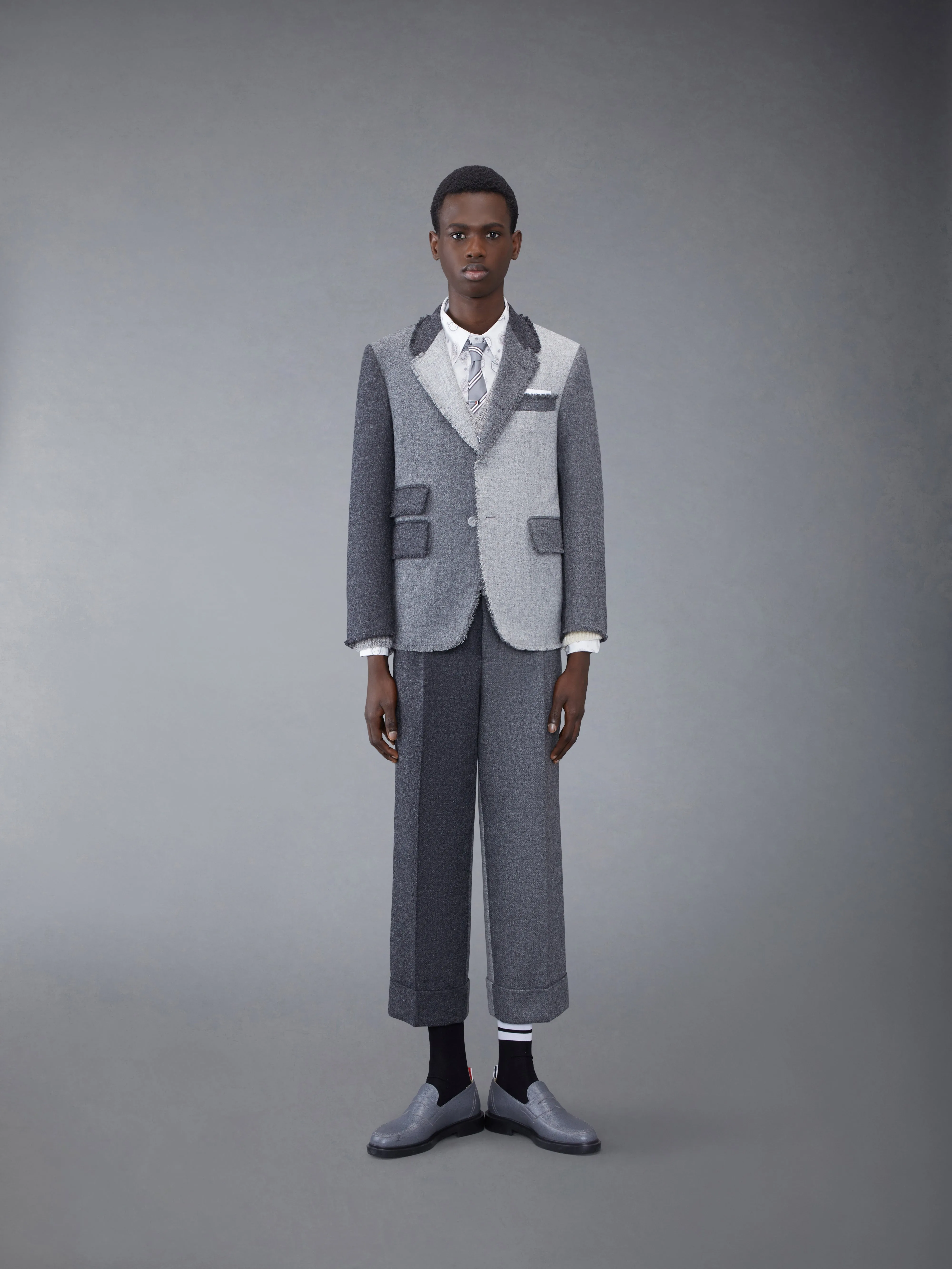 Shetland Frayed Single Vent Sport Coat sold by Thom Browne product image thumbnail 3