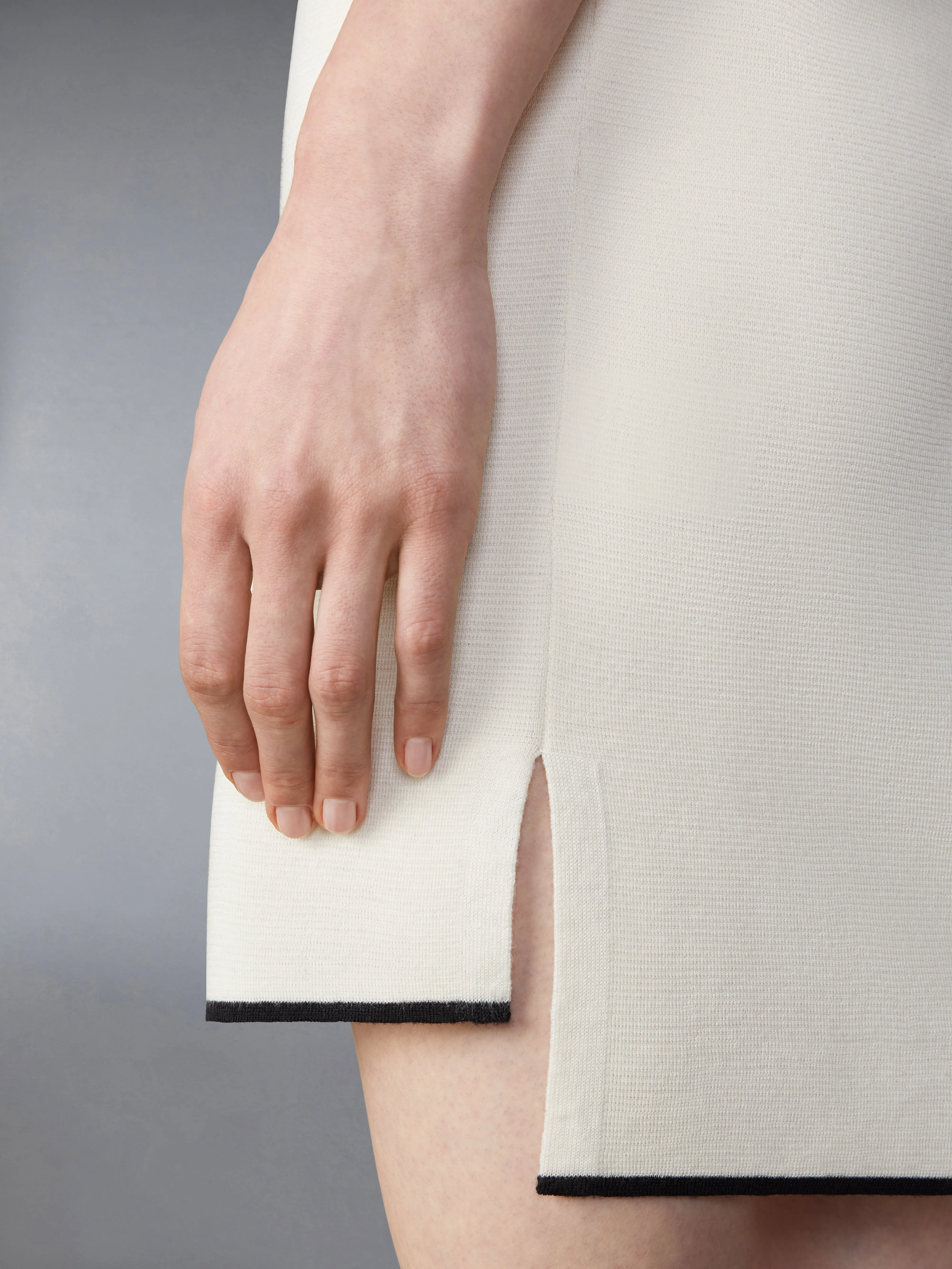 MERINO WOOL MILANO STITCH ZIP UP POLO DRESS sold by Thom Browne product image thumbnail 5