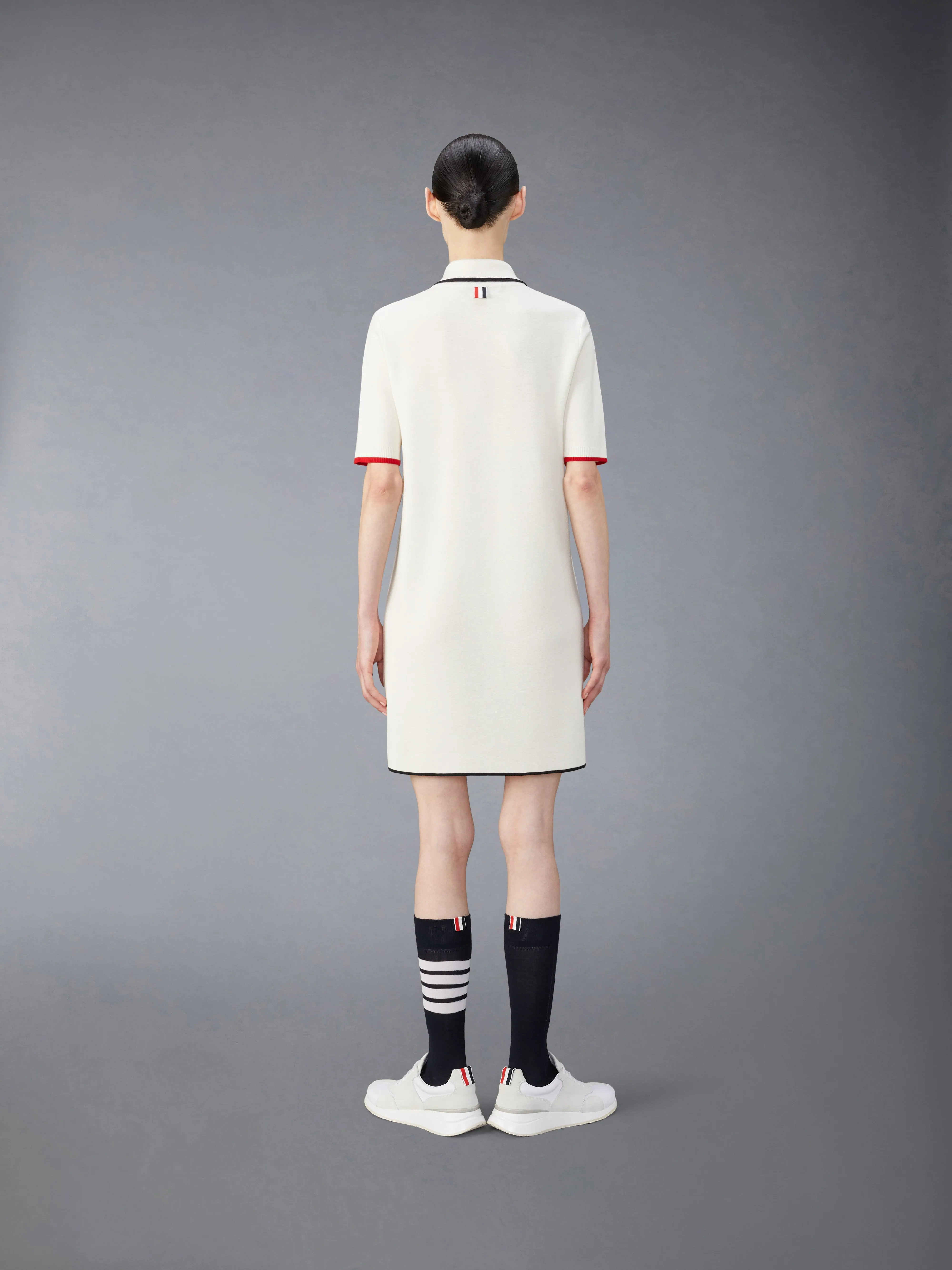 MERINO WOOL MILANO STITCH ZIP UP POLO DRESS sold by Thom Browne product image thumbnail 3