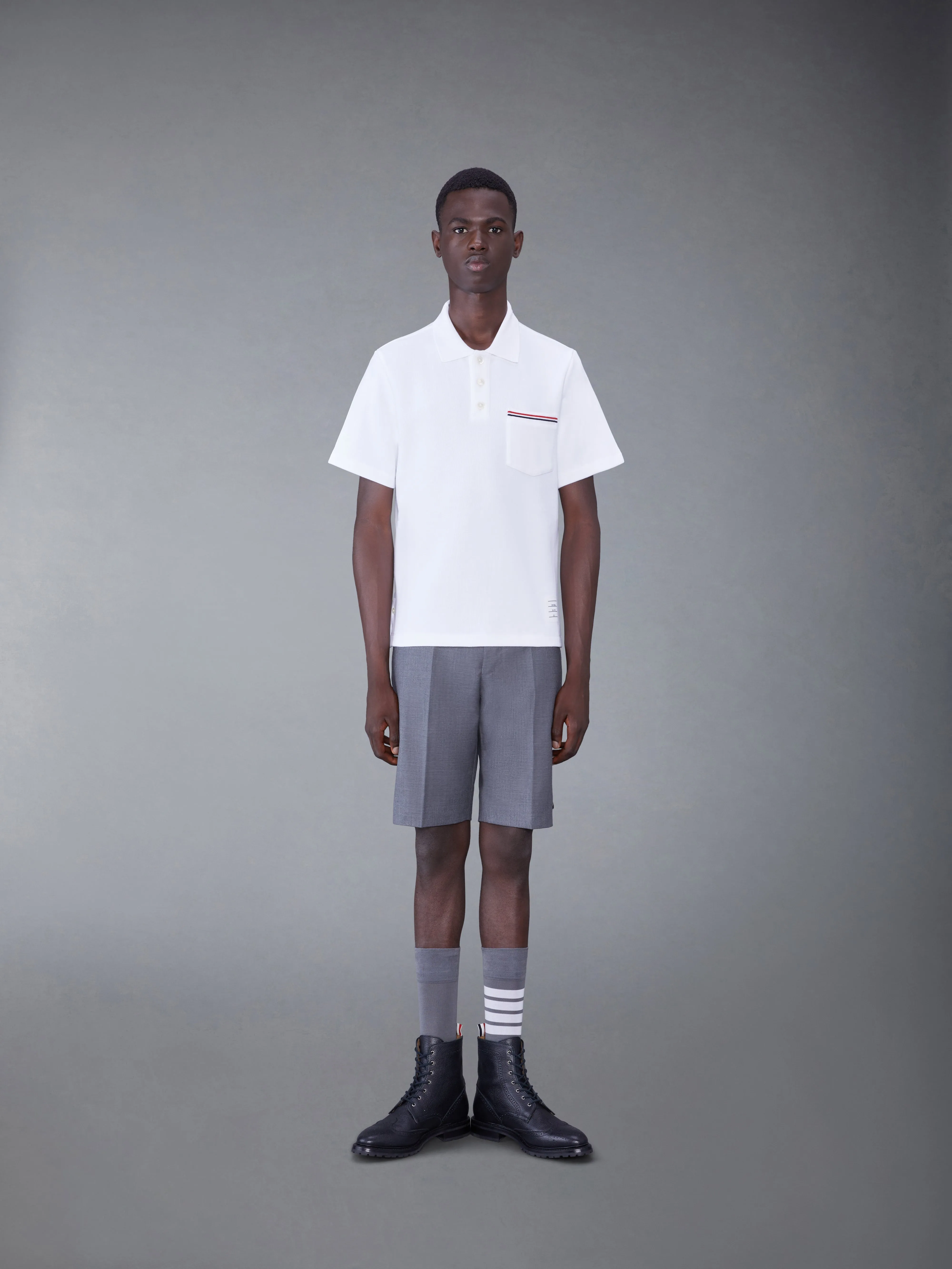Cotton Interlock Short Sleeve Pocket Polo sold by Thom Browne product image thumbnail 3