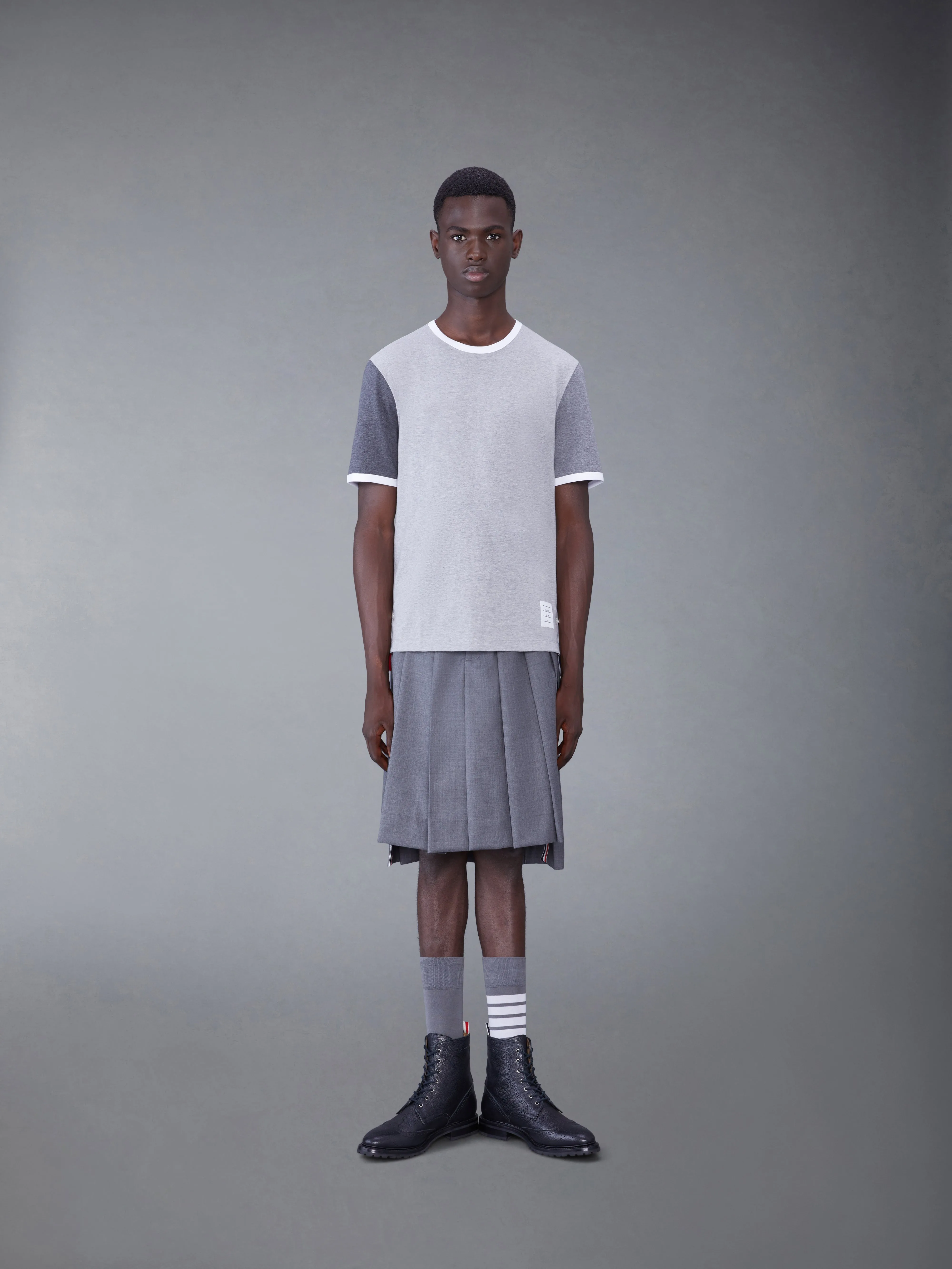 MEDIUM WEIGHT JERSEY RINGER TEE sold by Thom Browne product image thumbnail 3