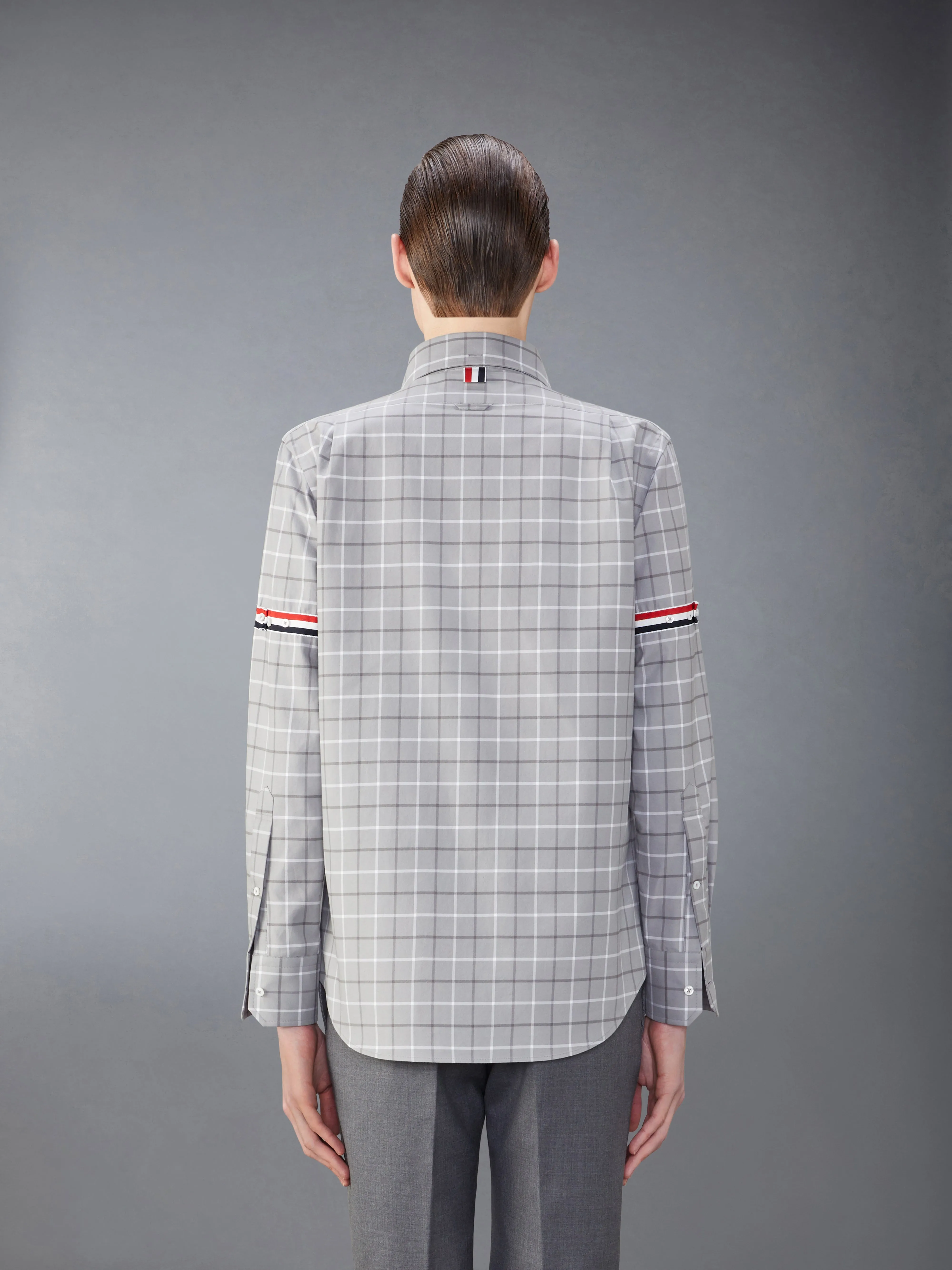 CHECK COTTON FLANNEL ARMBAND SHIRT sold by Thom Browne product image thumbnail 3